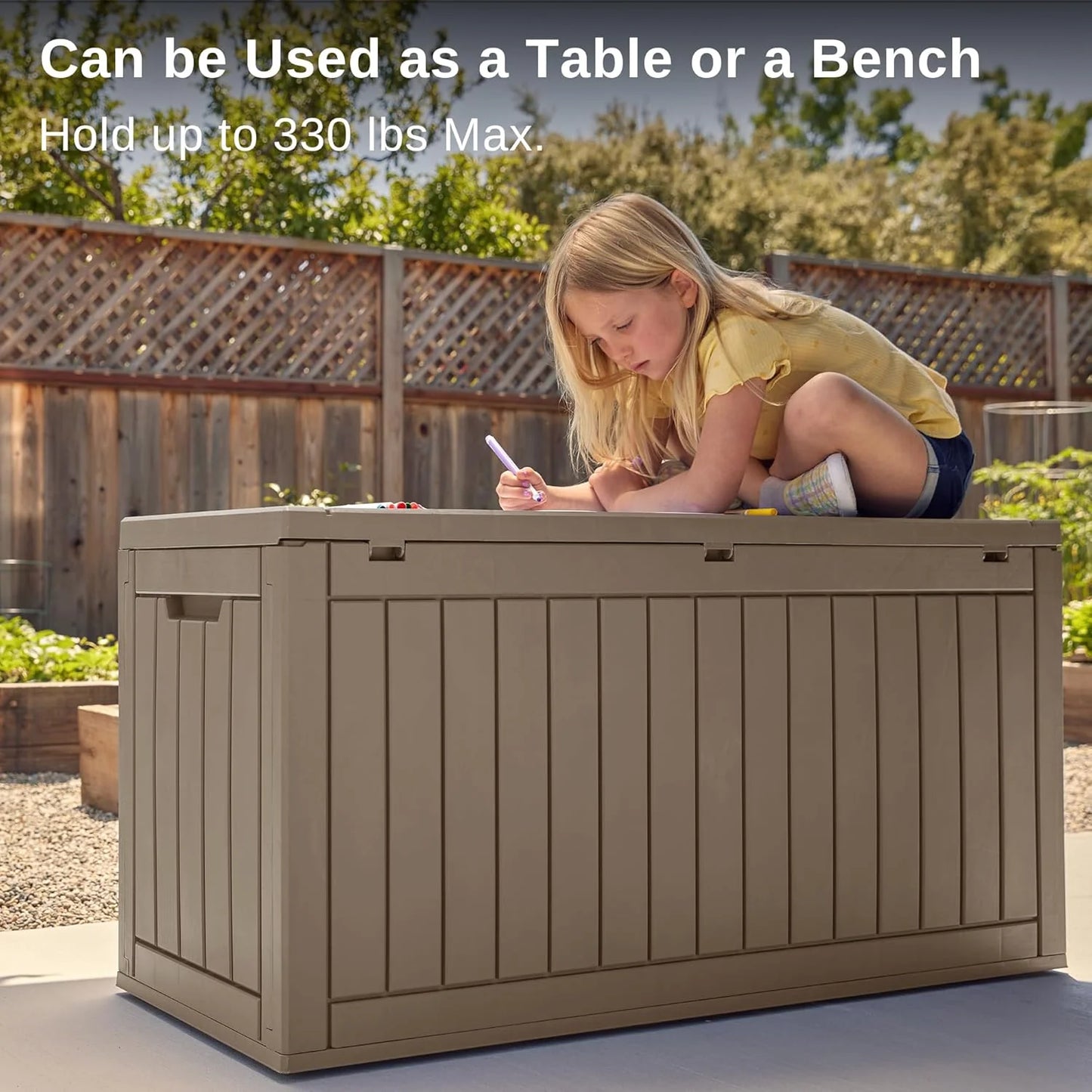 EAST OAK Outdoor Storage Box, 60 Gallon Deck Box Indoor and Outdoor Use, Waterproof Resin Storage Bin