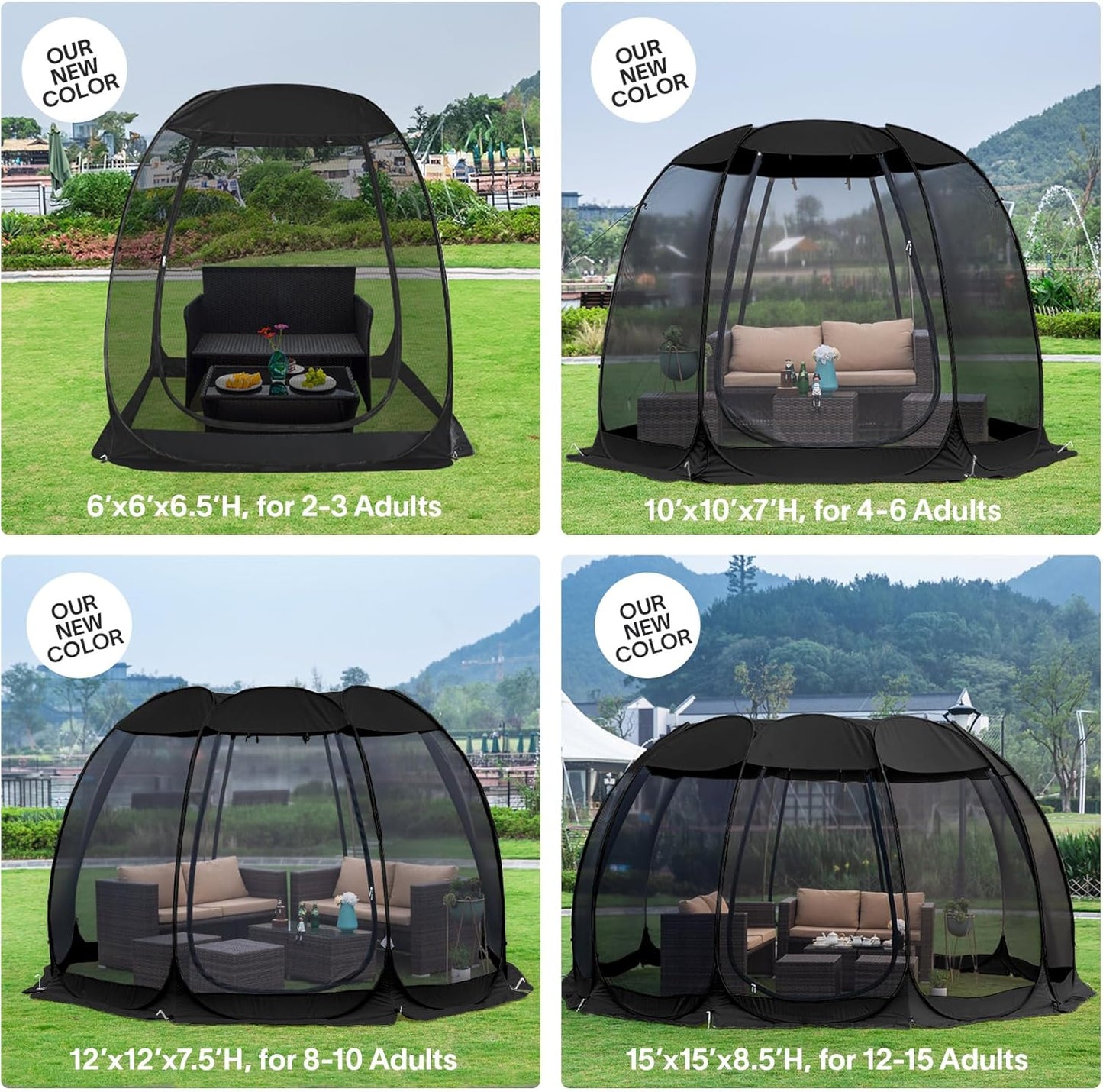 Pop Up Screen House Gazebo Tent with Mosquito Netting Sides