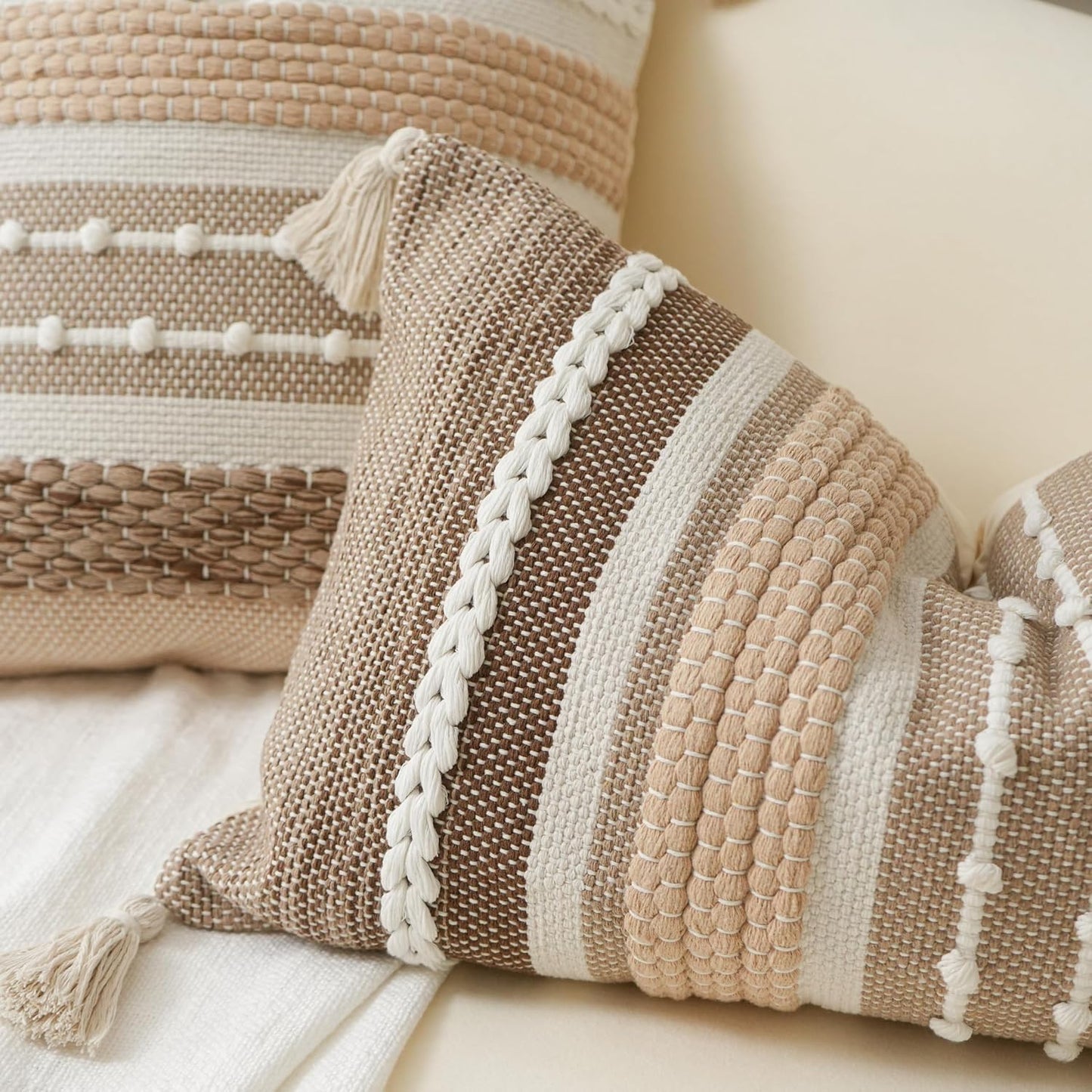 Blue Boho Decorative Throw Pillow Cover 20x20