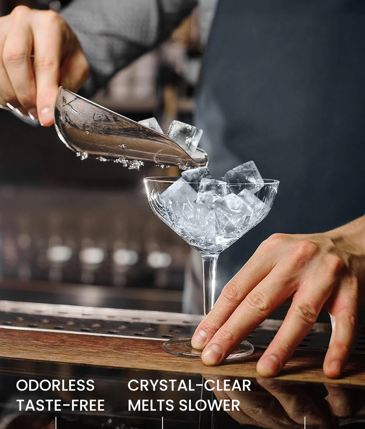 ecozy Portable Ice Maker Countertop, 9 Cubes Ready in 6 Mins, 26 lbs in 24 Hours, Self-Cleaning Machine with Ice Bags/Standing Ice Scoop/Ice Basket for Kitchen Office Bar Party, Aqua