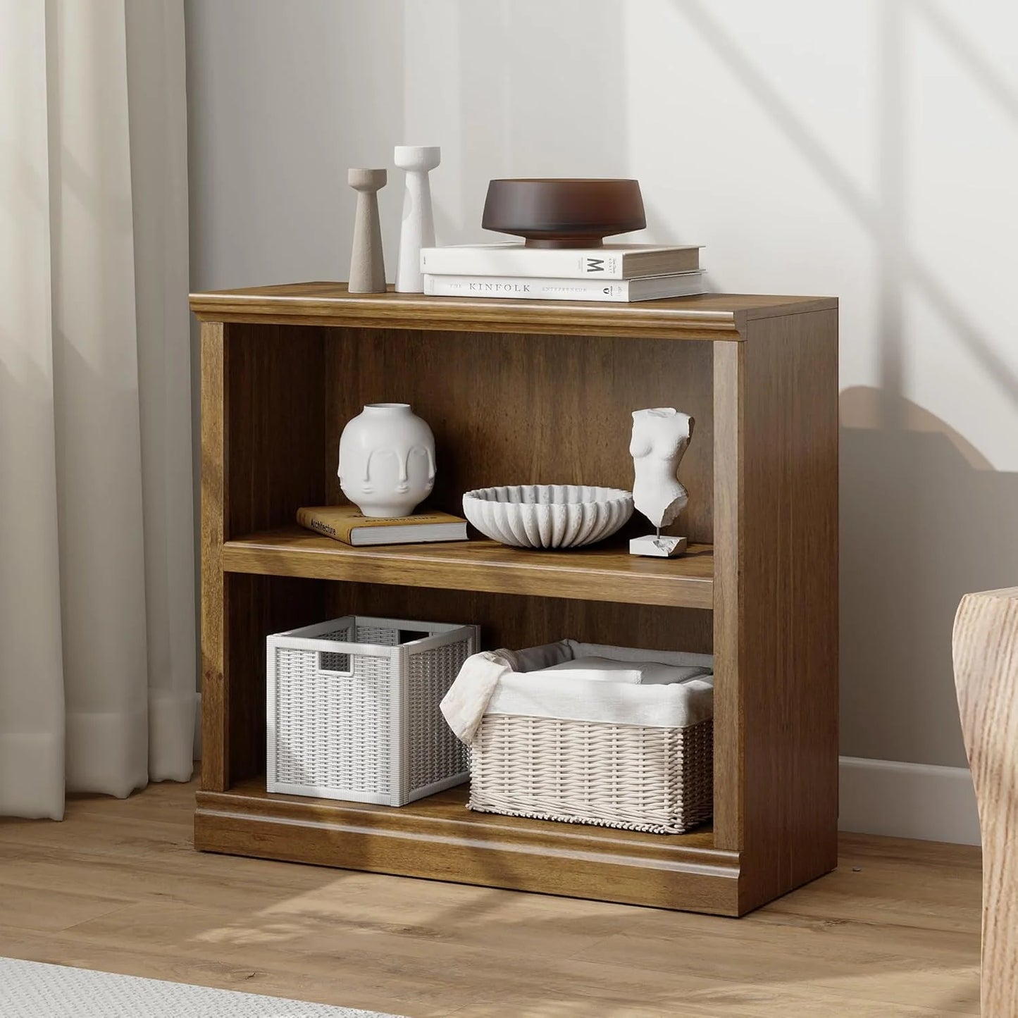 70-Inch Tall White Bookcase 5 Tiers Shelves Open Storage Bookshelf