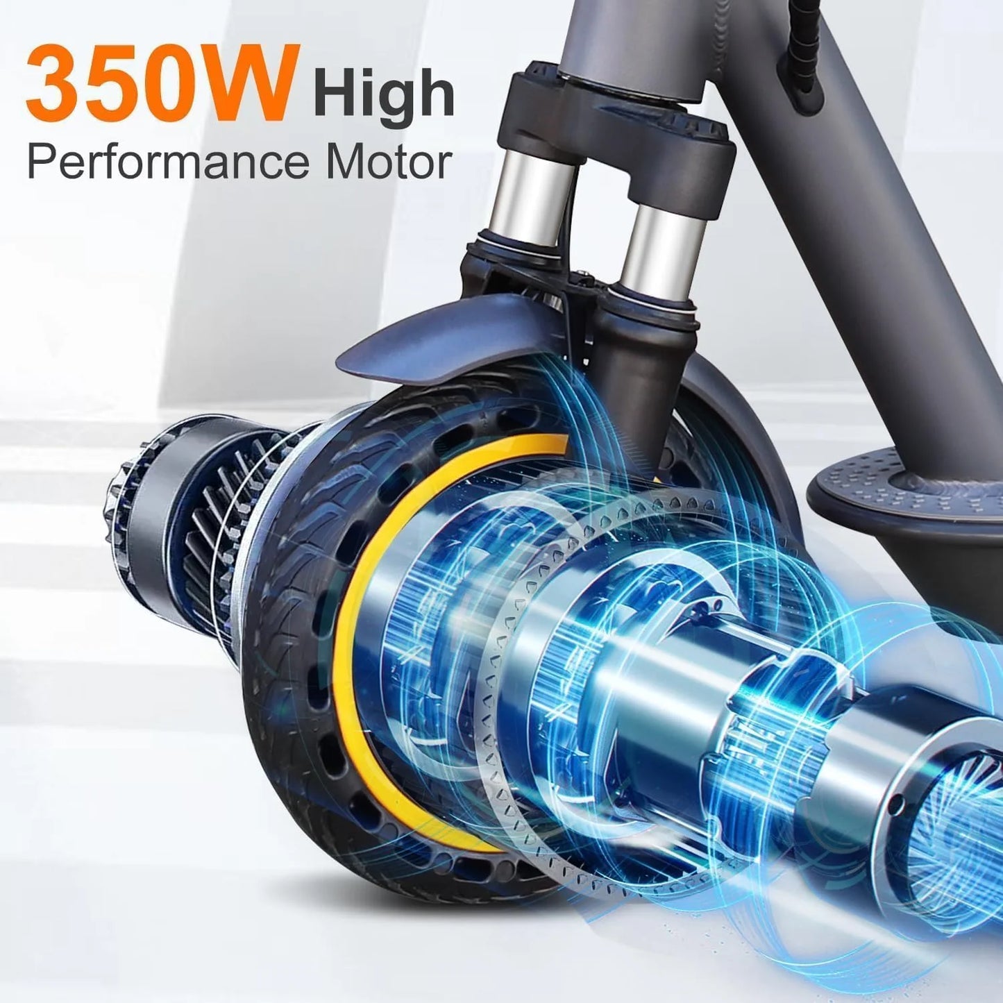 Electric Scooter, 350W/500W Powerful Motor, 8.5"/10" Solid Tires, 19/22Mph, 28/21/12 Miles Range,Dual Braking