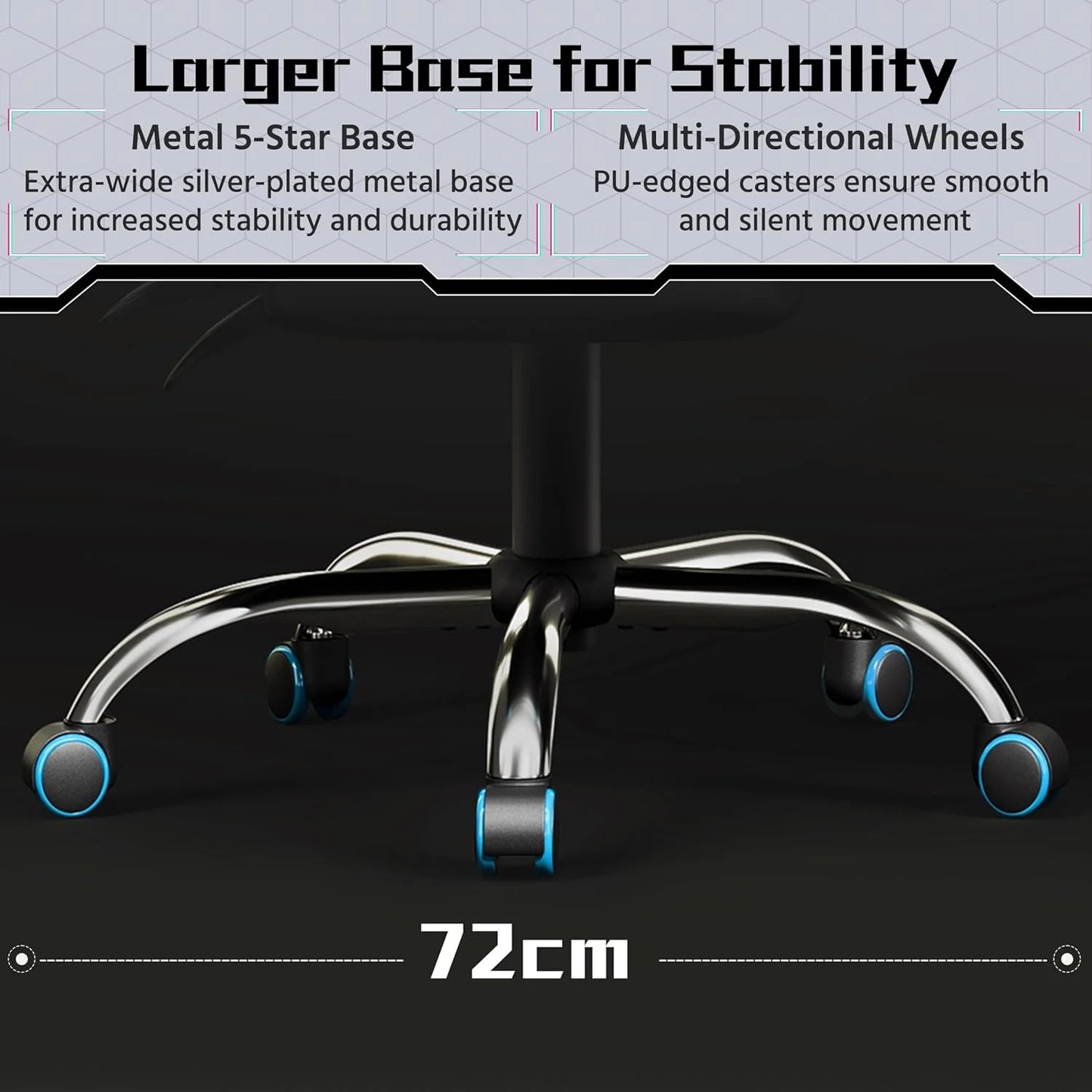 Gaming Chair with Massage Lumbar Support and Footrest Height Office Gaming Chair