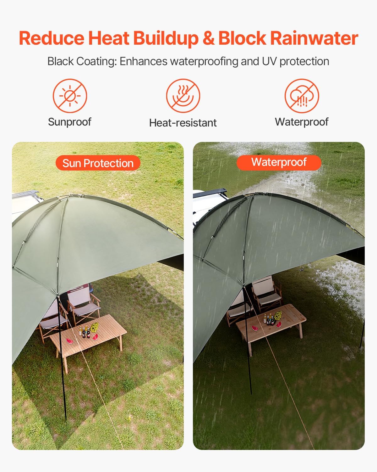 Awning Tent UV50+ Waterproof Canopy for Vehicles