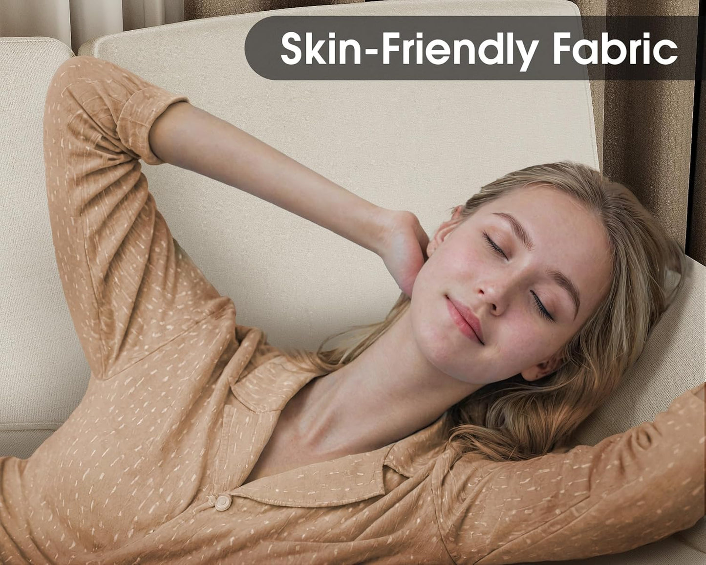 Furmax Sectional Couches for Living Room, U-Shaped Sofa Couch with Linen Fabric, 4 Seat Sofa Set with Double Chaise for Apartment (Fabric, Grey)