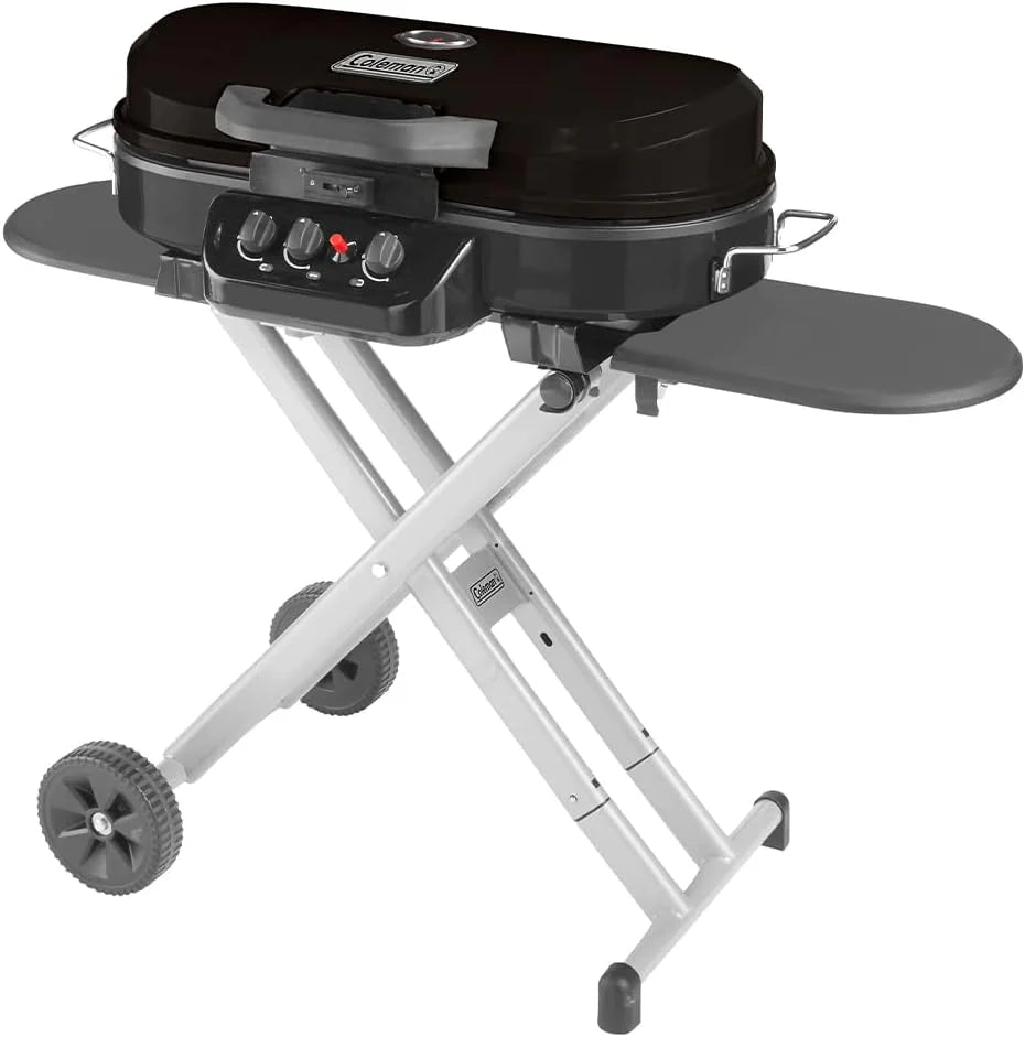 RoadTrip 285 Portable Stand-Up Propane Grill with 3 Adjustable Burners & Instastart Ignition, 20,000 BTUs of Power for Outdoor Cooking, Camping, Tailgating, Grilling, BBQs, & More