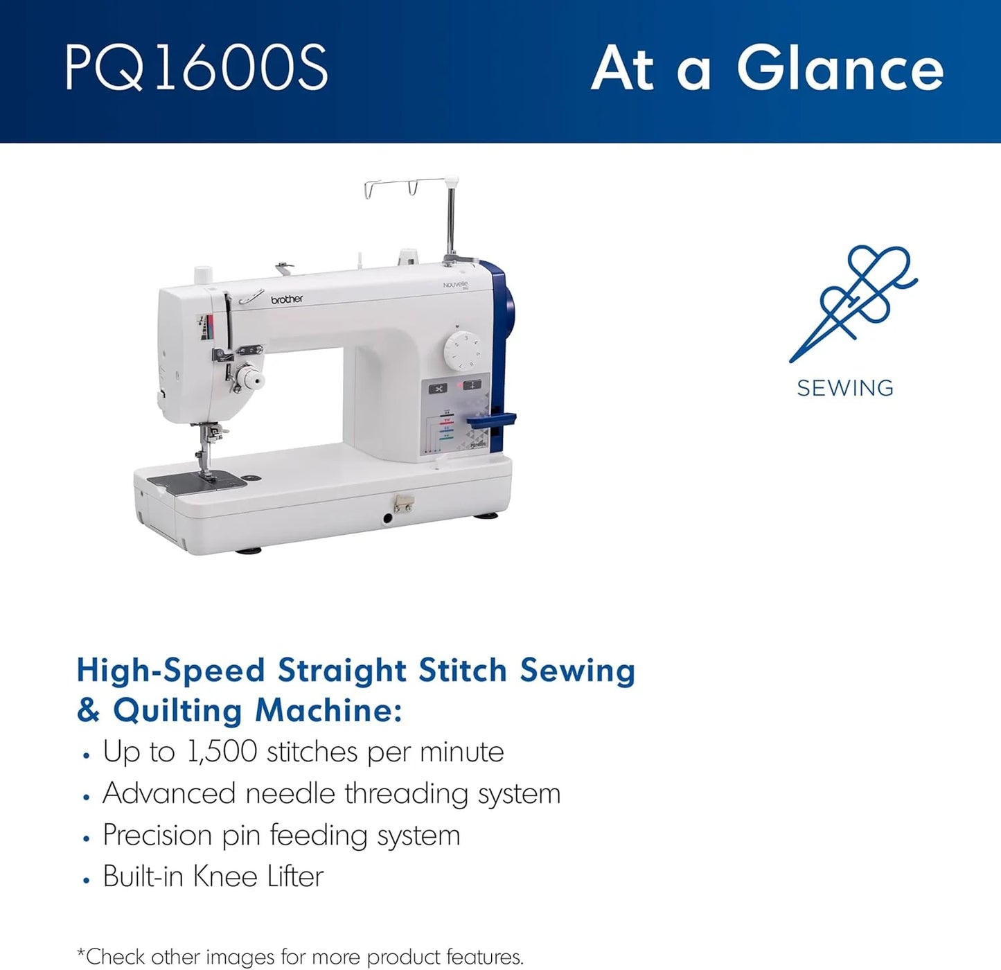 Brother PQ1600S High-Speed Straight Stitch Sewing & Quilting Machine