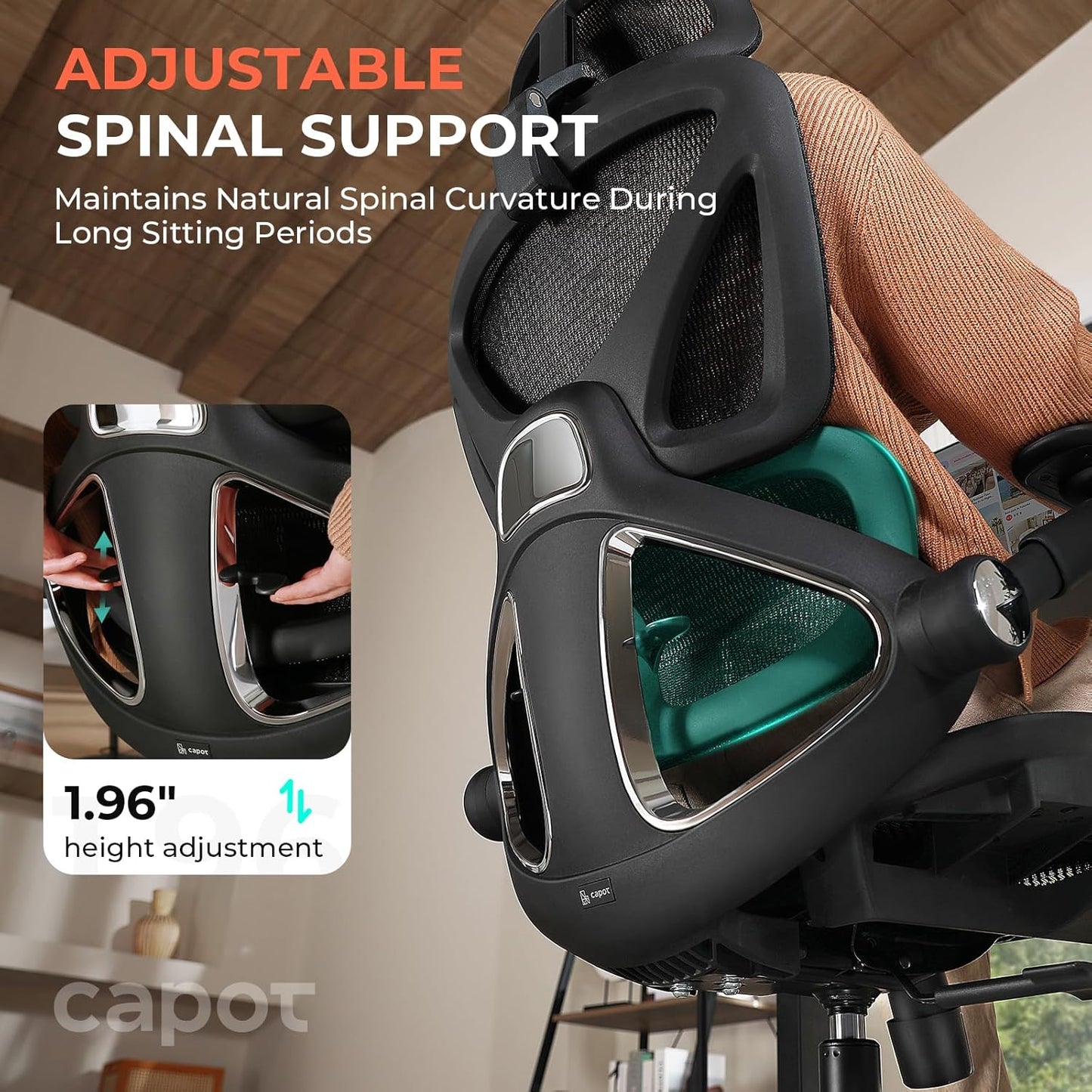 Ergonomic Mesh Office Chair with Adjustable Lumbar High Back Desk Chair 400 lbs