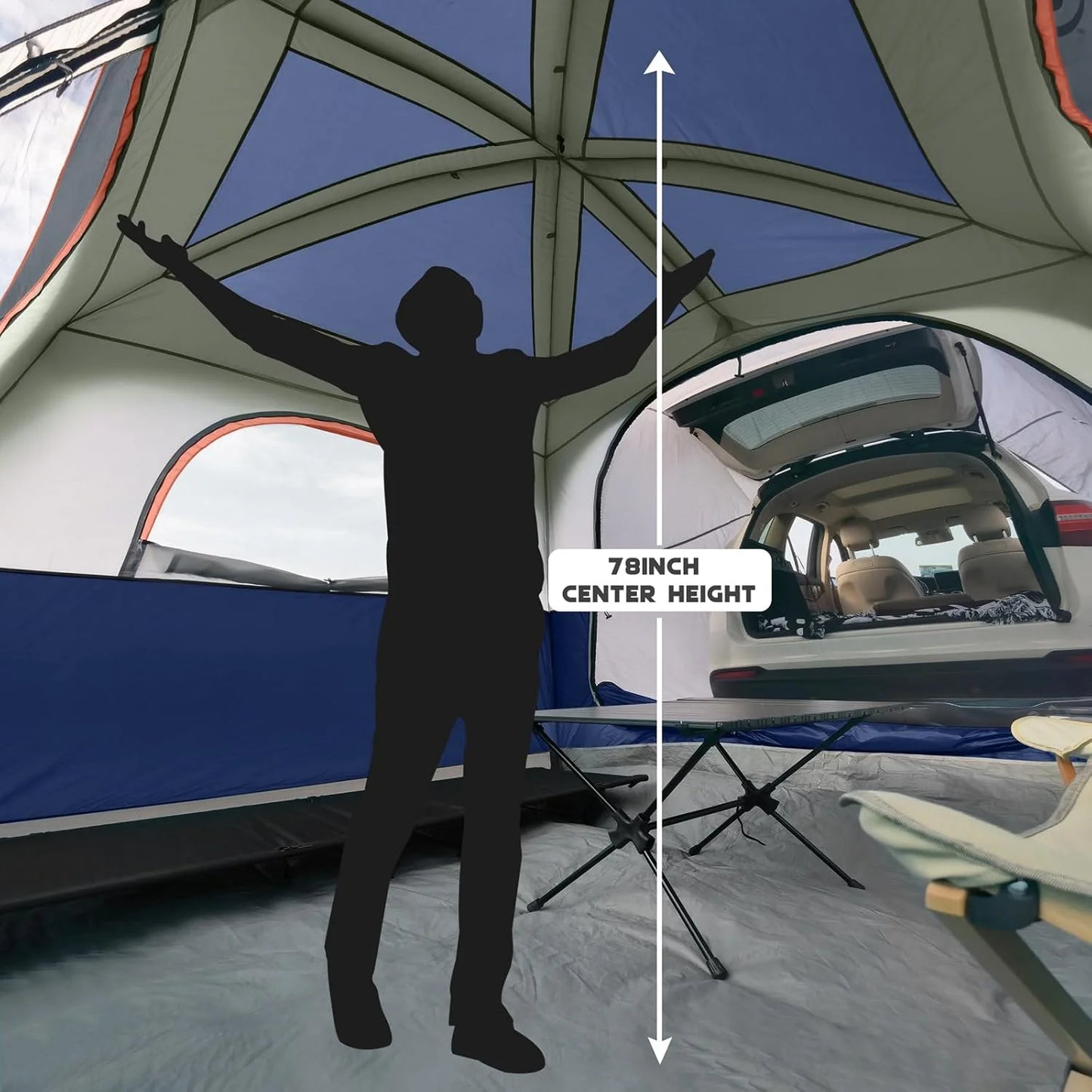 SUV Tent for Camping, 6-Person SUV Tailgate Tent - Easy Set Up with Rainfly