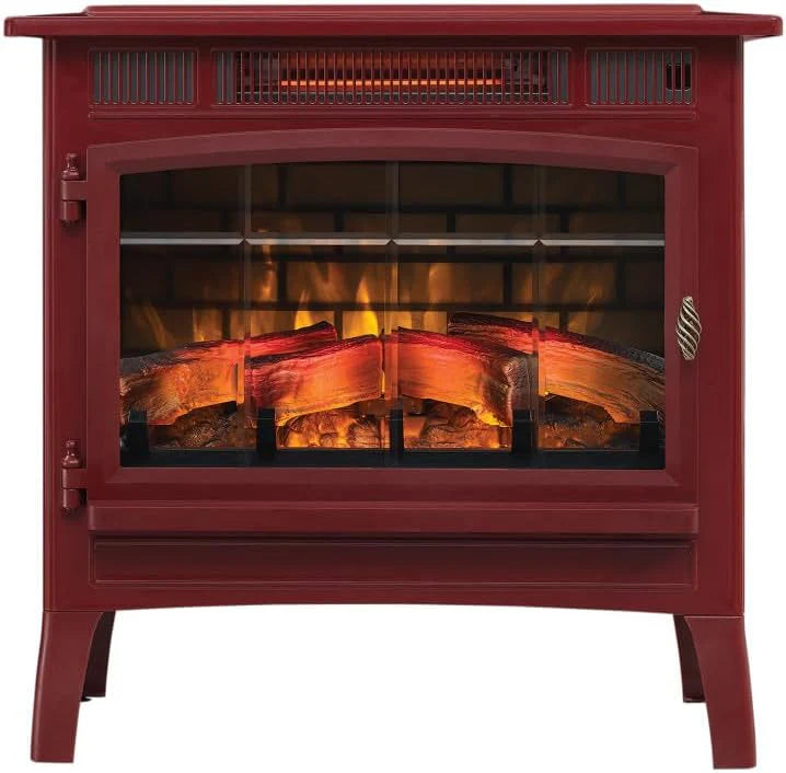 Freestanding Electric Fireplace Stove Heater with 3D Flame Effect for 1,000 Sq. Ft