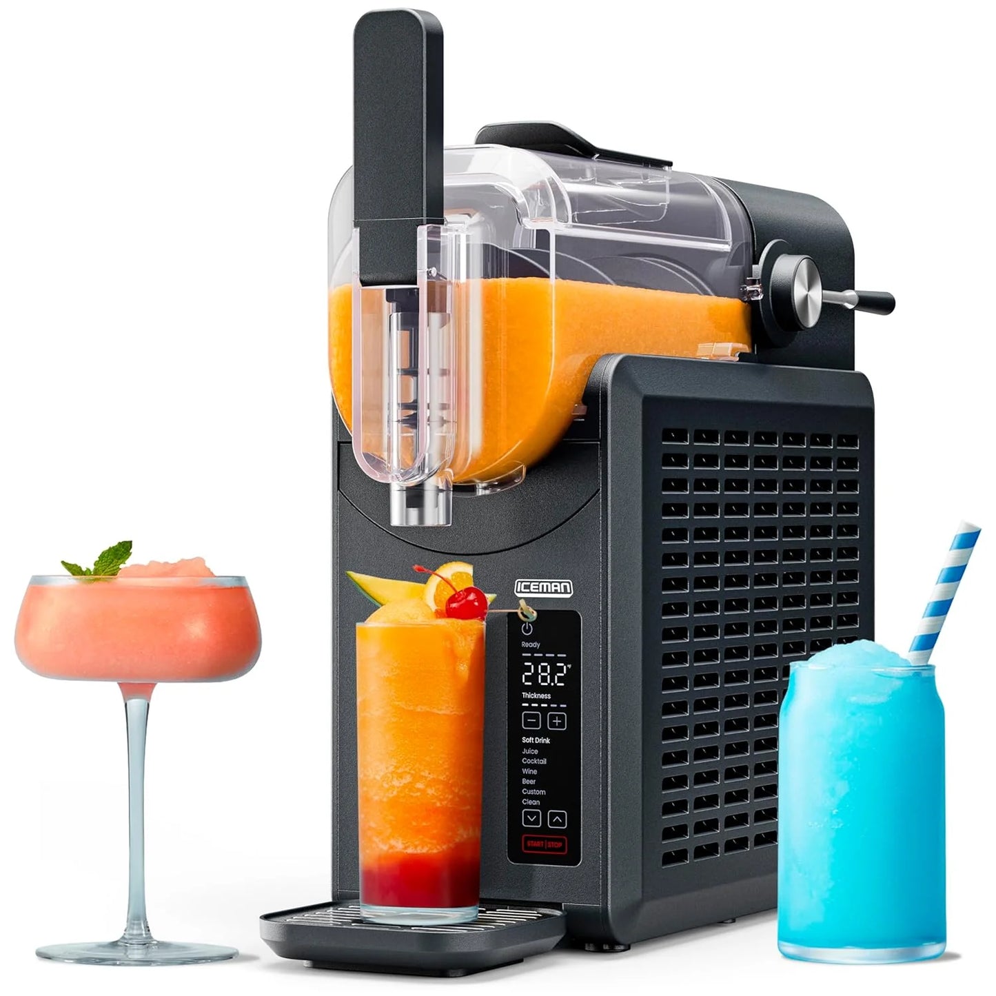 Iceman Slush-Ease Smoothie Maker, Frozen Drink Maker with 5 presets + custom options, easy dispensing wand for making frozen margaritas, slushies and smoothies