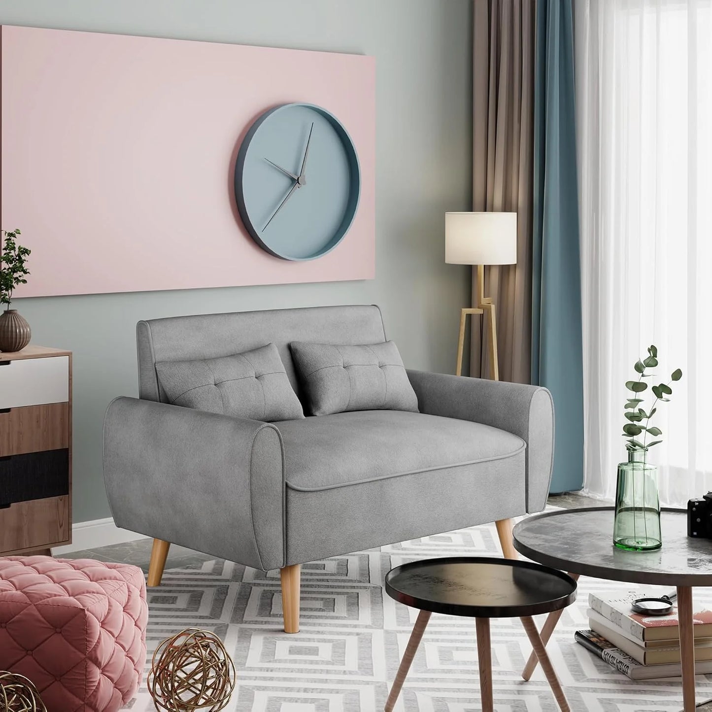 47" Small Modern Loveseat Sofa