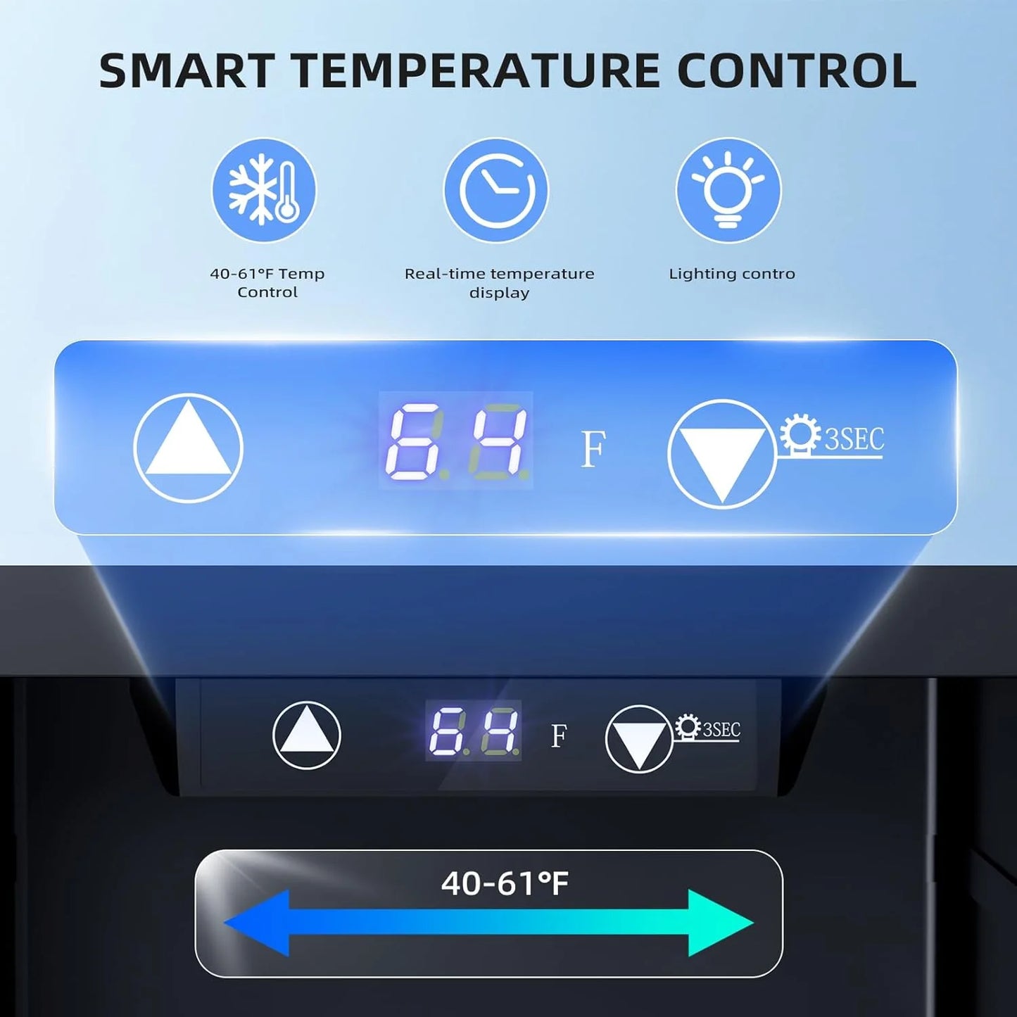 Antarctic Star Beverage Refrigerator Cooler 68 Can, Mini Fridge with Glass Door for Beer Drinks Wine,Freestanding Small Fridge with Electronic Temperature Control for Home and Bar,1.7 cu.ft