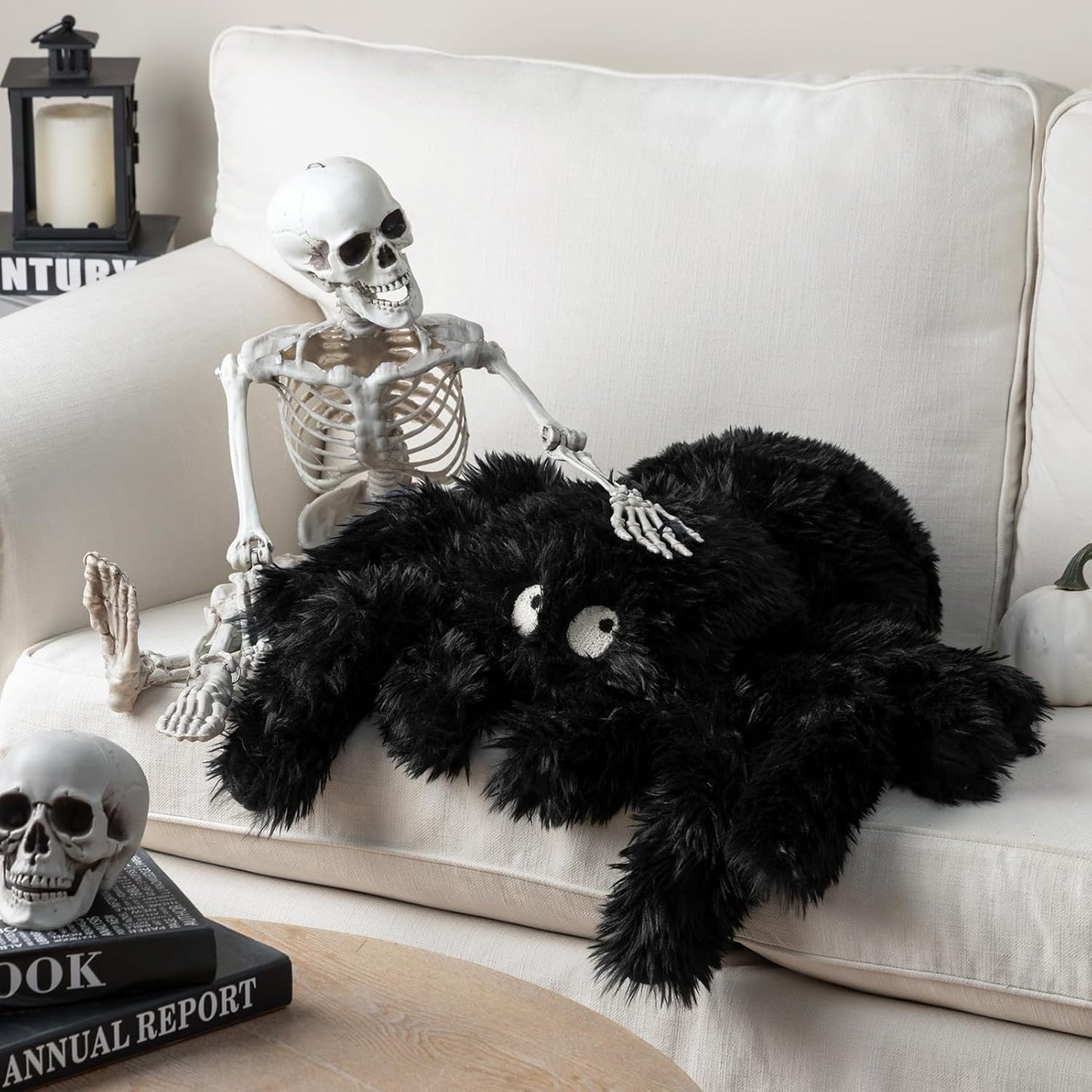 Happy Halloween Spider Shaped Throw Pillow