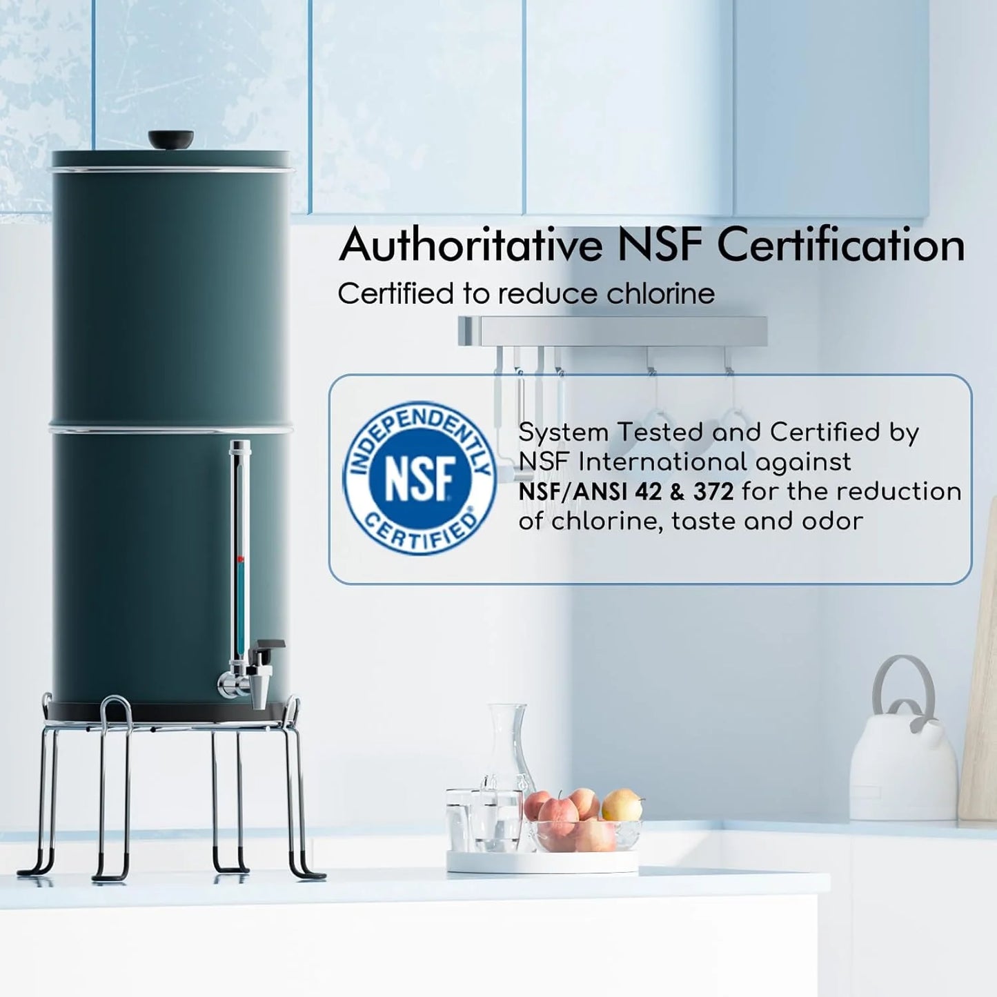 Purewell three-stage 0.01μm ultrafiltration gravity water filtration system 304