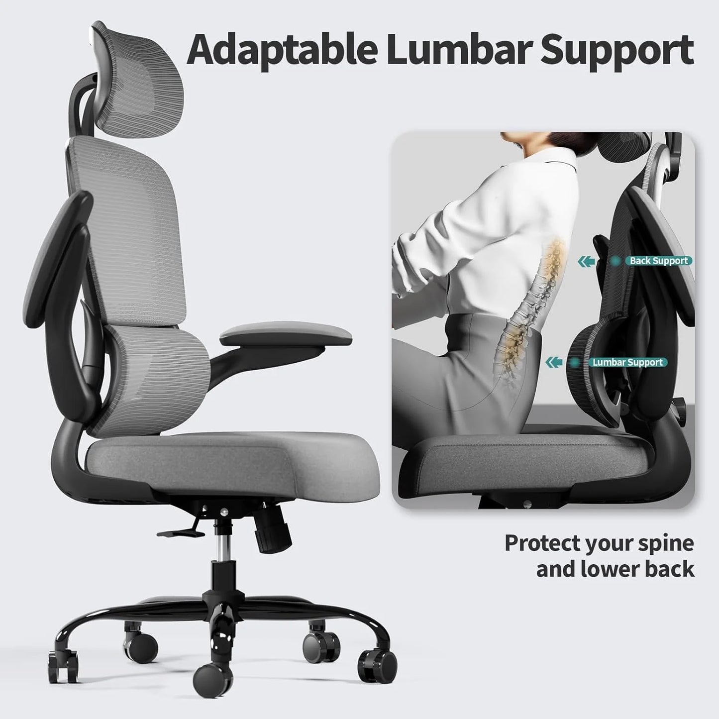 TRALT Office Chair Ergonomic Desk Chair 330 lbs Home Gaming Chair with Wheels