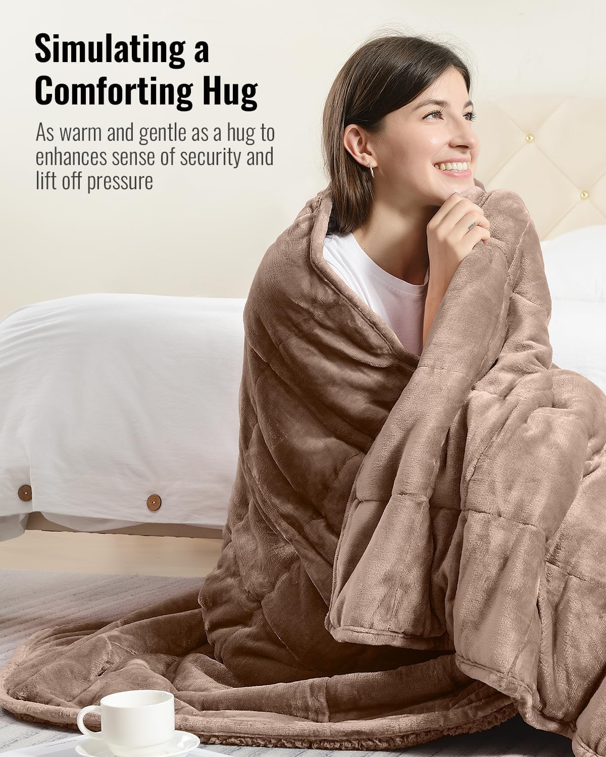 Weighted Blanket Queen Size 15lbs 60x80 inches with Soft Plush Fleece