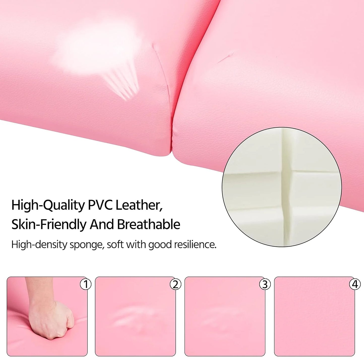 Yaheetech Massage Table Portable Lash Beds Spa Bed Massage Couch Foldable Spa Tables Adjustable 2 Fold with Non-Woven Bag 24 inch, Black