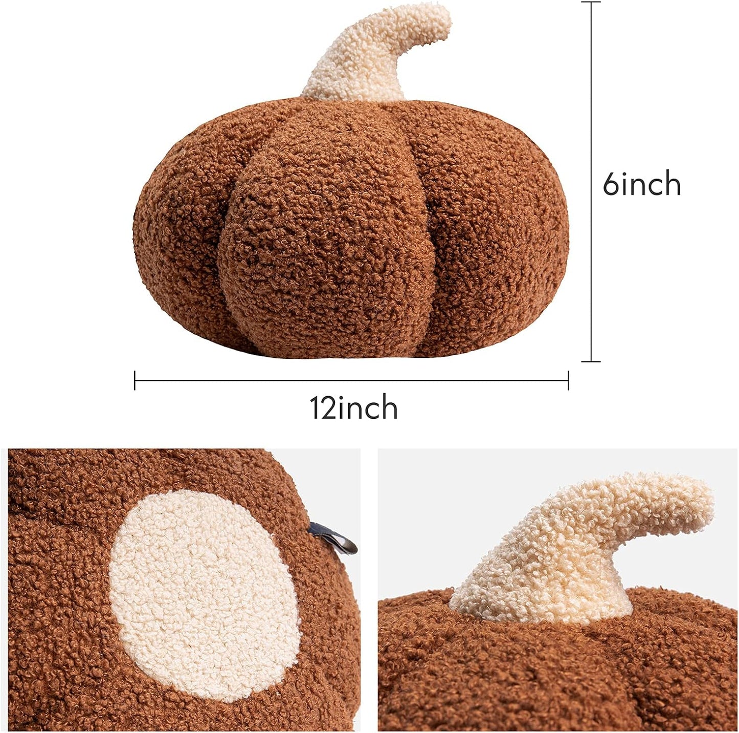 Teddy Fleece Pumpkin Throw Pillows