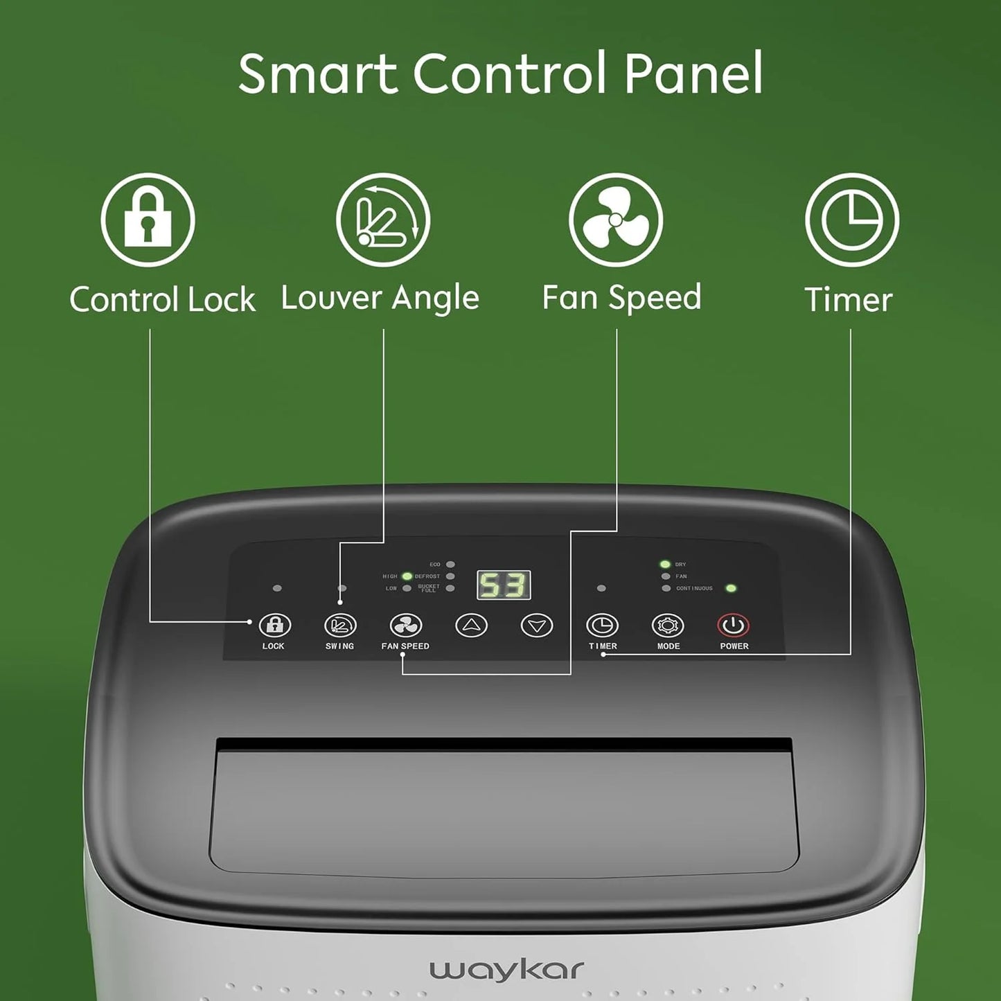 Waykar 2000 Sq. Ft Dehumidifier for Home and Basements, with Auto or Manual Drainage, 0.66 Gallon Water Tank Capacity