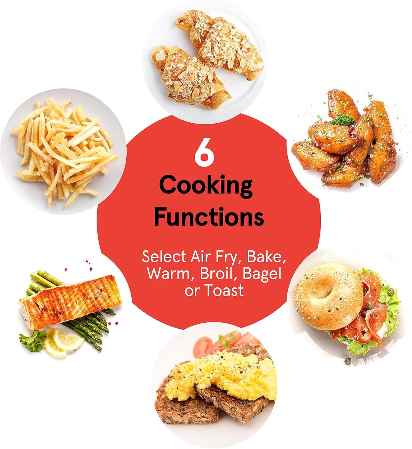 Gourmia Oven Air Fryer Combo with 17 Cooking Presets, 24L Capacity, Convection Rack, Baking Tray, Recipe Book GTF7460