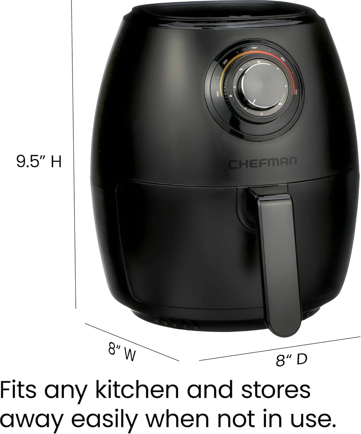 Chefman Compact 6.3-Quart Digital Air Fryer with Rotisserie, Dehydrator, and Convection Oven, 8 Touchscreen Presets