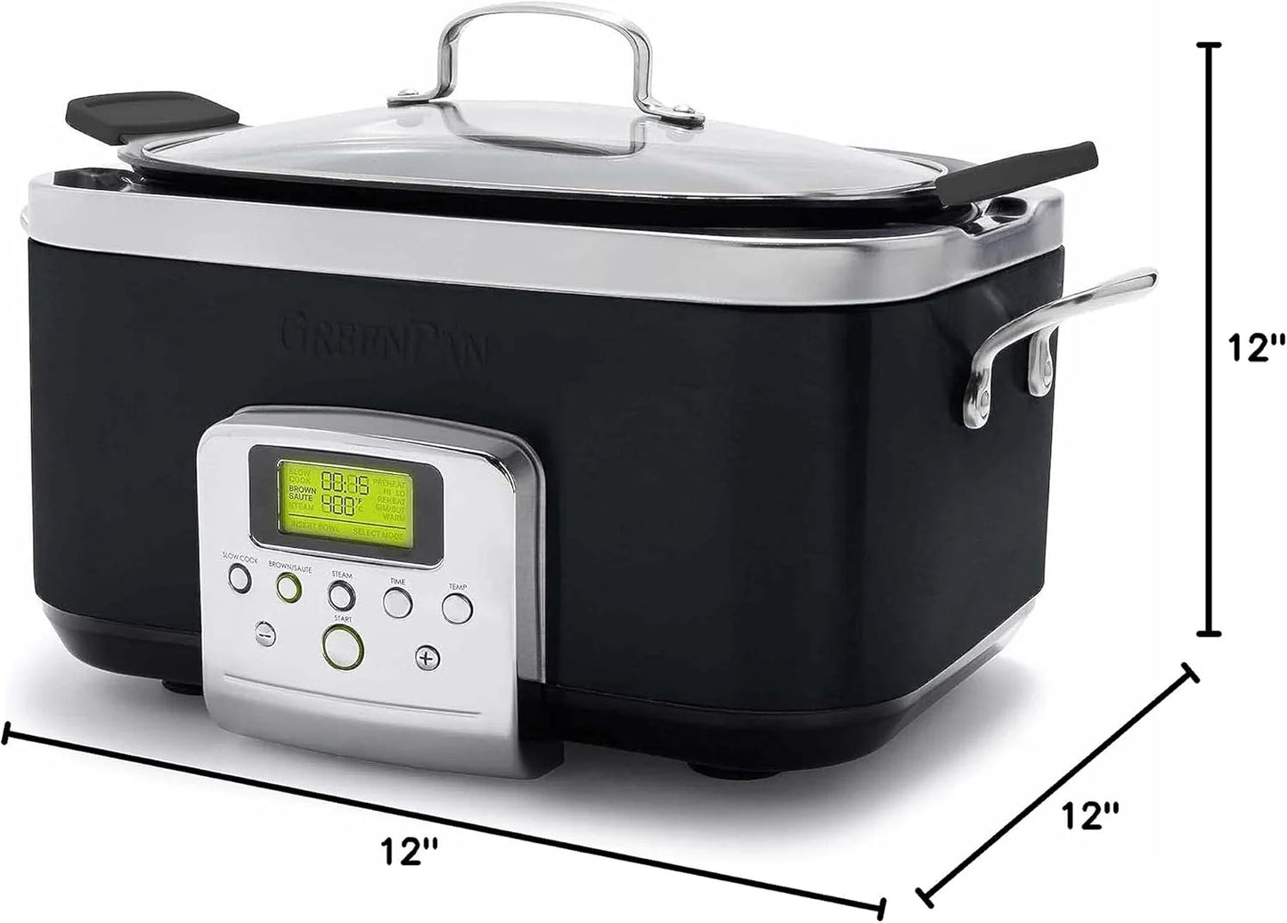 8-in-1 Programmable 6QT Electric Slow Cooker with Dishwasher-Safe Lid and Removable Base