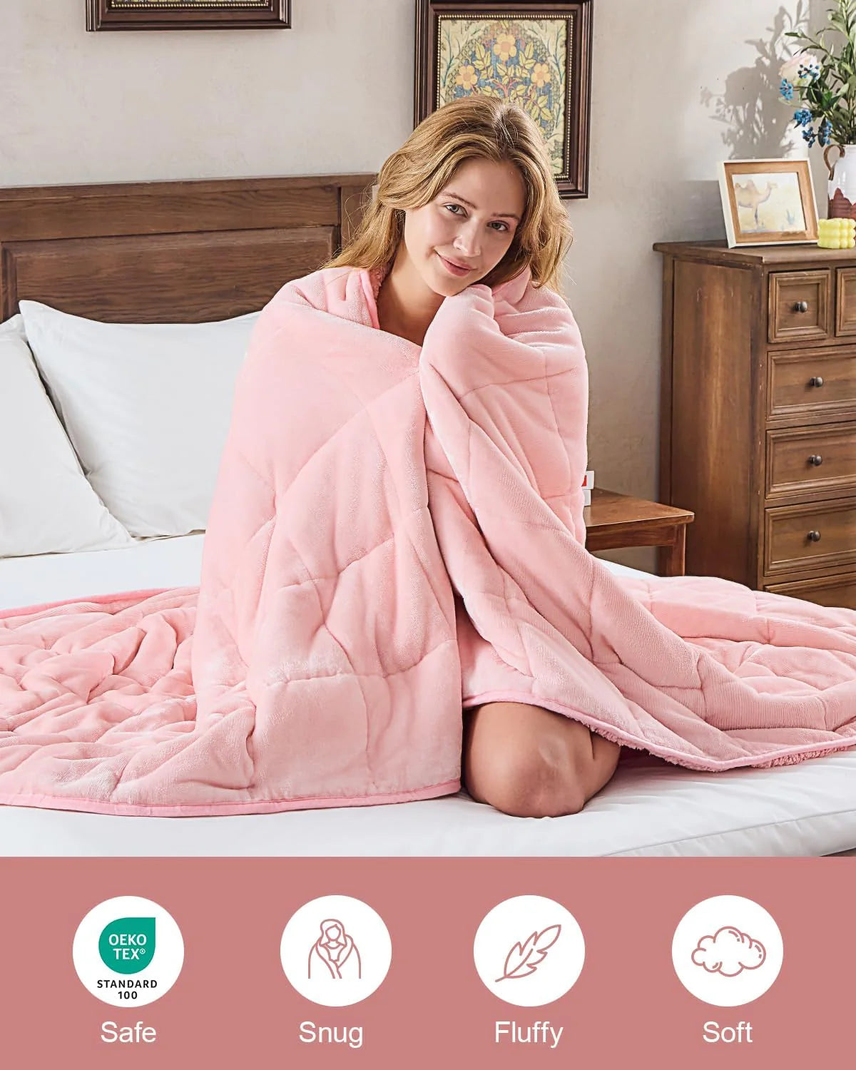 Sherpa Fleece Weighted Blanket 15 lbs 60"x 80"