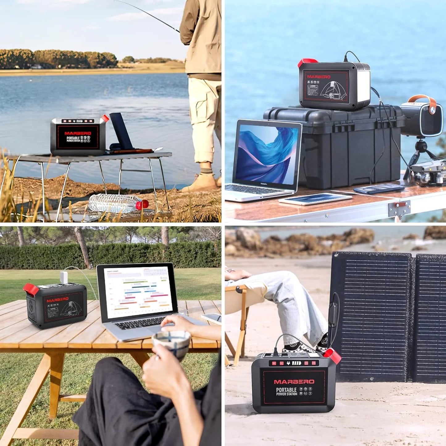 Portable Power Station 88Wh Camping Lithium Battery Solar Generator Fast Charging with AC Outlet 120W Peak Power Bank
