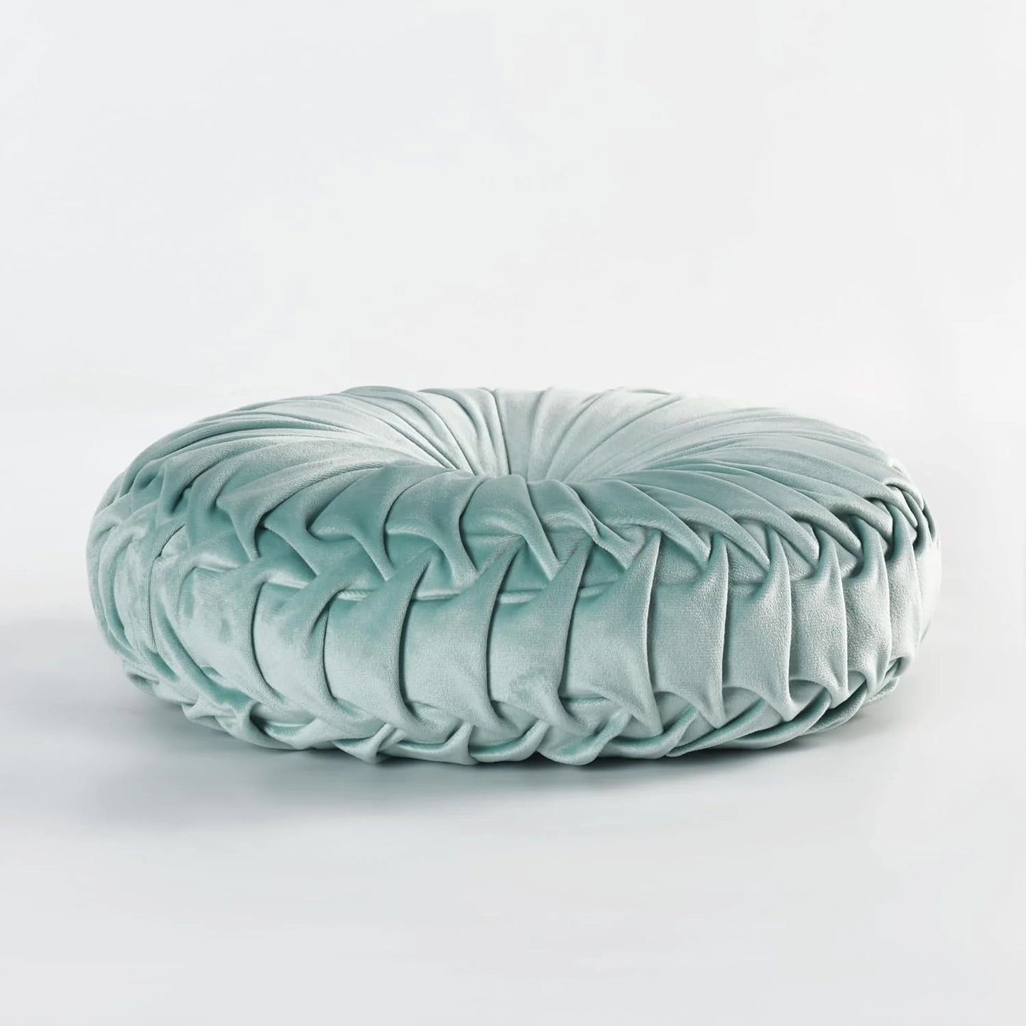 Set of 2 Decorative Round Pleated Throw Pillows