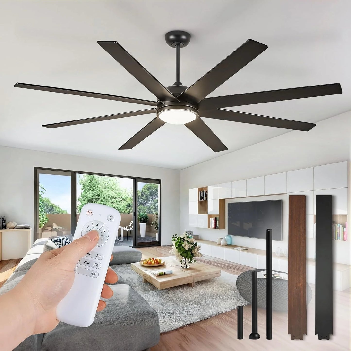 Ceiling Fan Indoor/Outdoor 8 Blades 65 inches