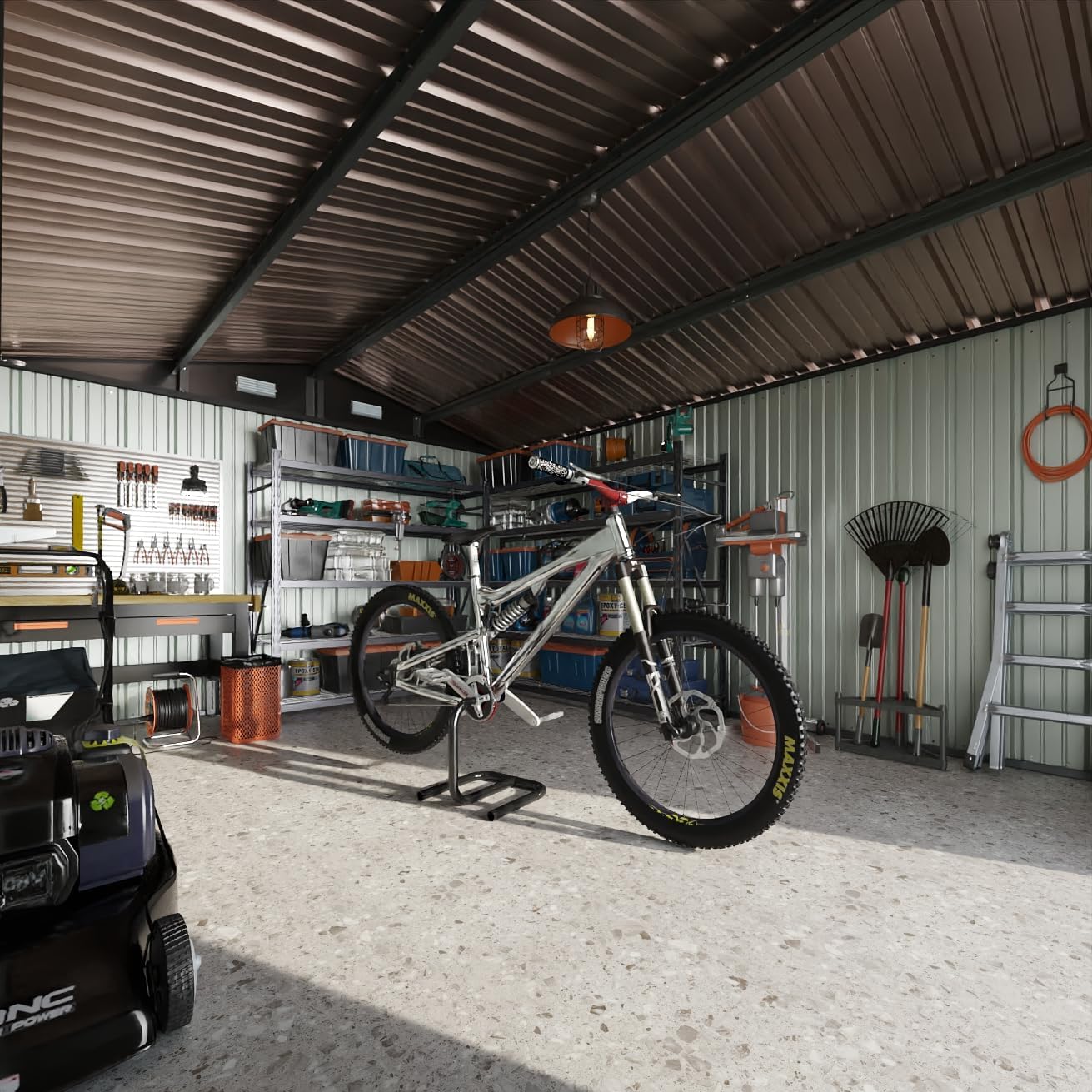 Aoxun 12x10 FT Shed Metal Outdoor Waterproof Storage Shed Steel Utility Garden Tool Shed with Door & Lock Outdoor Storage for Garden Patio Lawn Poolside, Brown