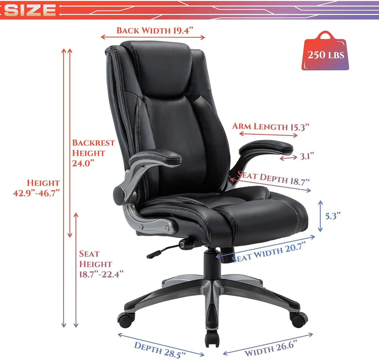 Executive Office Chair Computer Desk Chair Swivel Home Office Chair Upgraded Casters