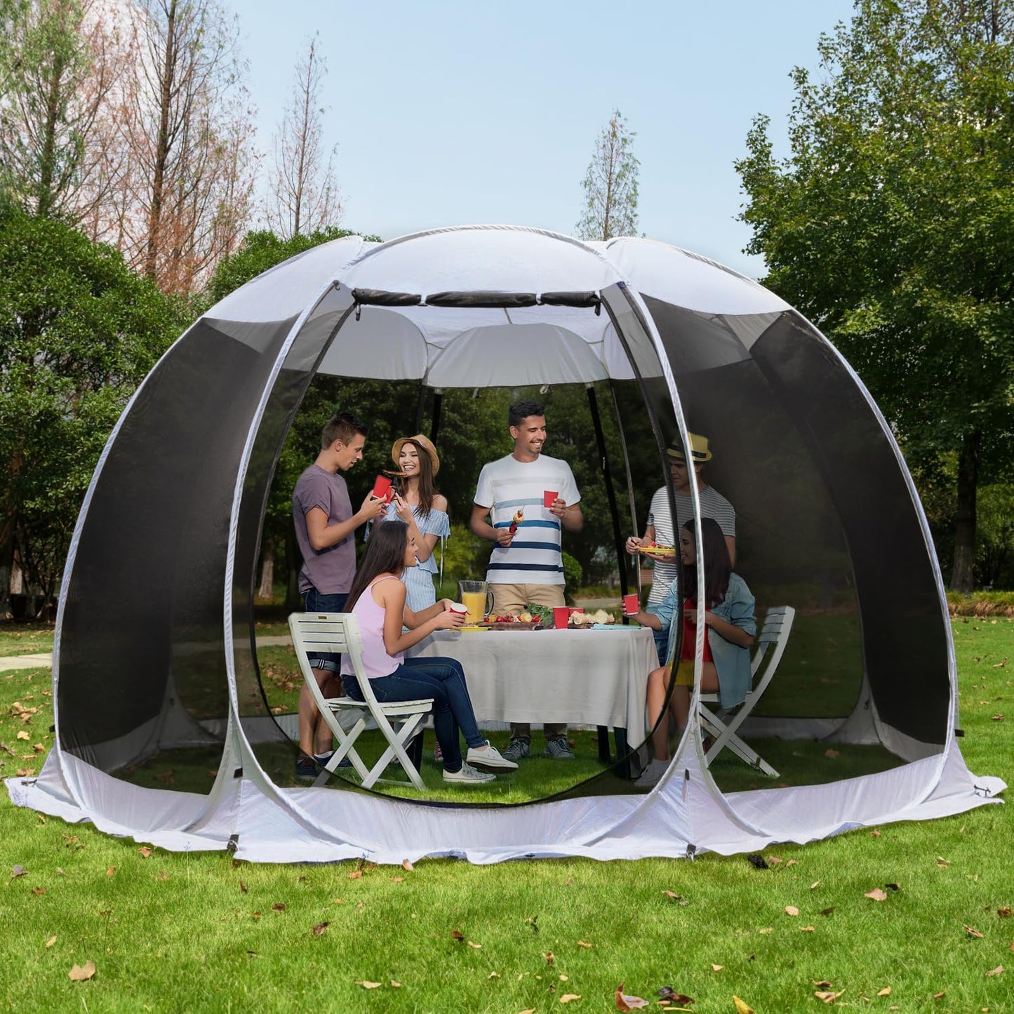 Pop Up Screen House Gazebo Tent with Mosquito Netting Sides