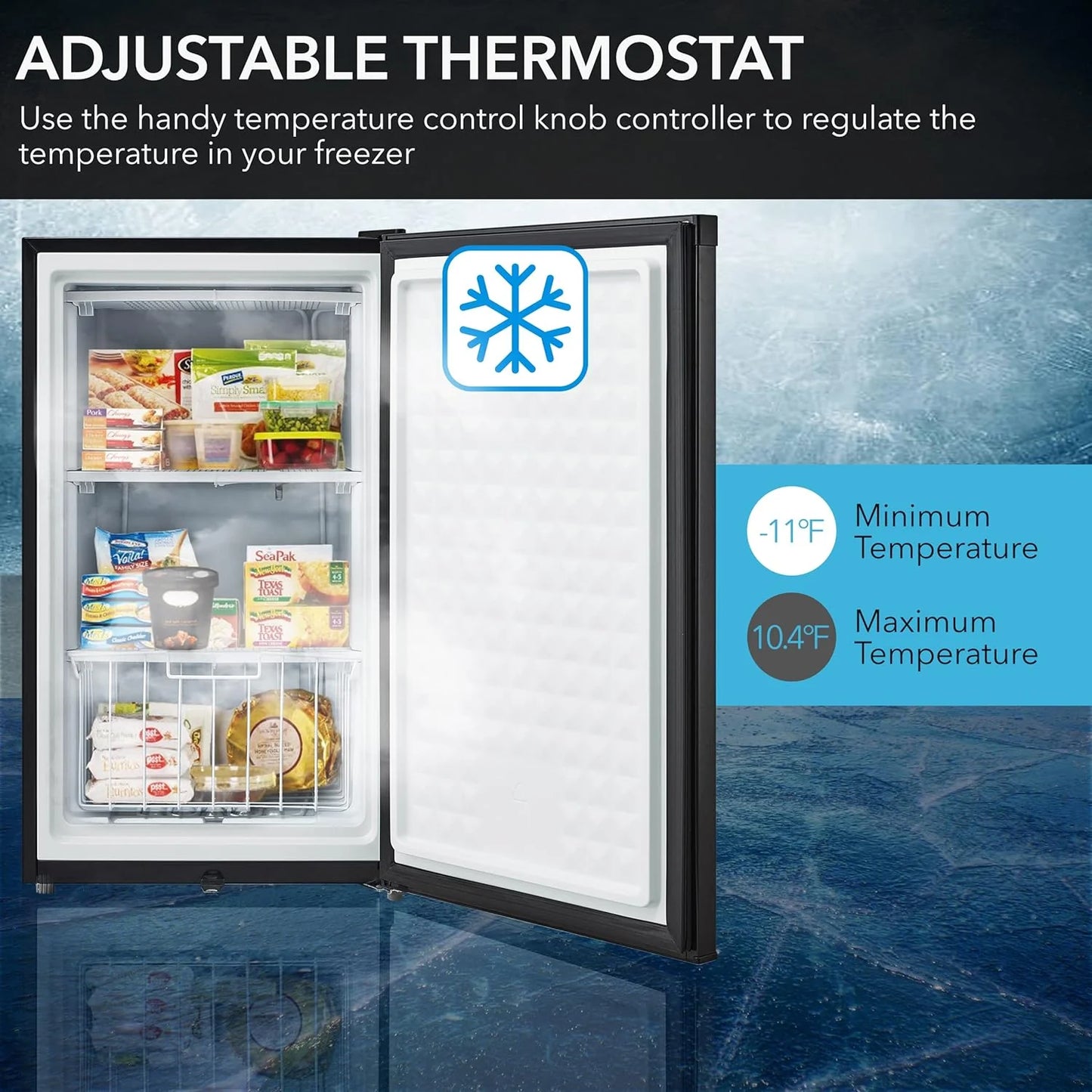 Whynter CUF-112SS Mini, Energy Star Rated Small Upright Freezer with Lock, Stainless Steel -1.1 Cubic Feet