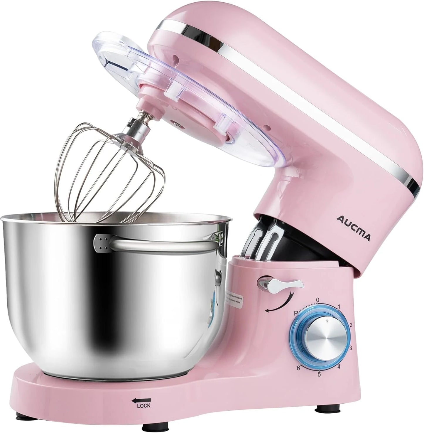 Aucma Stand Mixer,6.5-QT 660W 6-Speed Tilt-Head Food Mixer, Kitchen Electric Mixer with Dough Hook