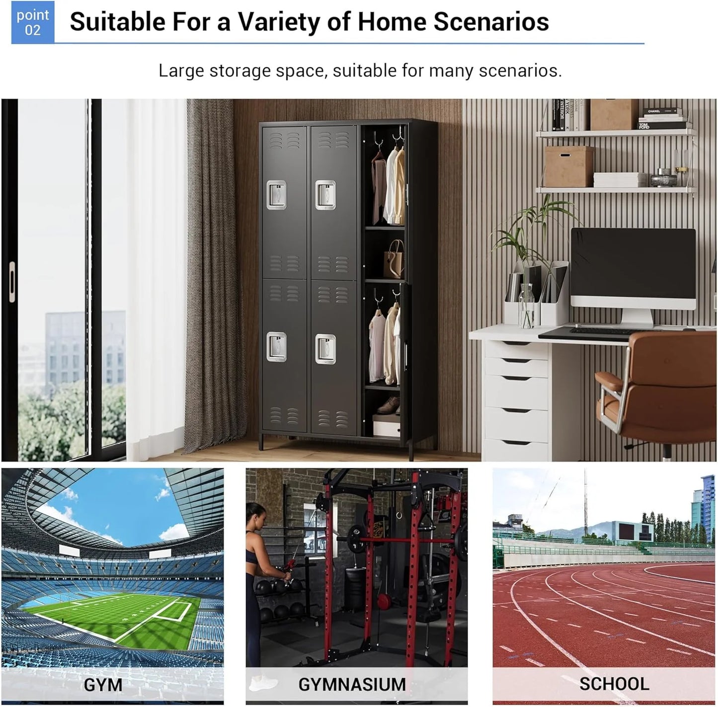 GAOMON Locker for Employees, 6 Doors Locker Cabinet with Hooks, Storage Locker