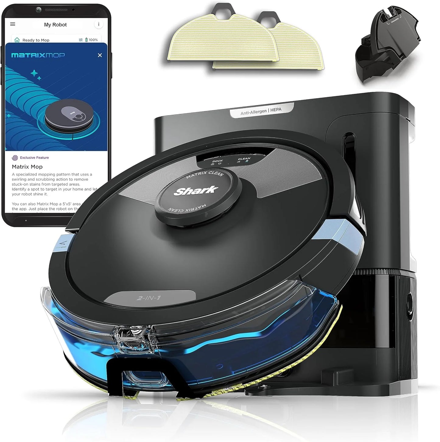 AI Robot Vacuum with XL HEPA Self-Empty Base, Bagless, 60-Day Capacity, LIDAR Navigation, Perfect for Pet Hair, Compatible with Alexa, Wi-Fi Connected, Carpet & Hard Floor, Black