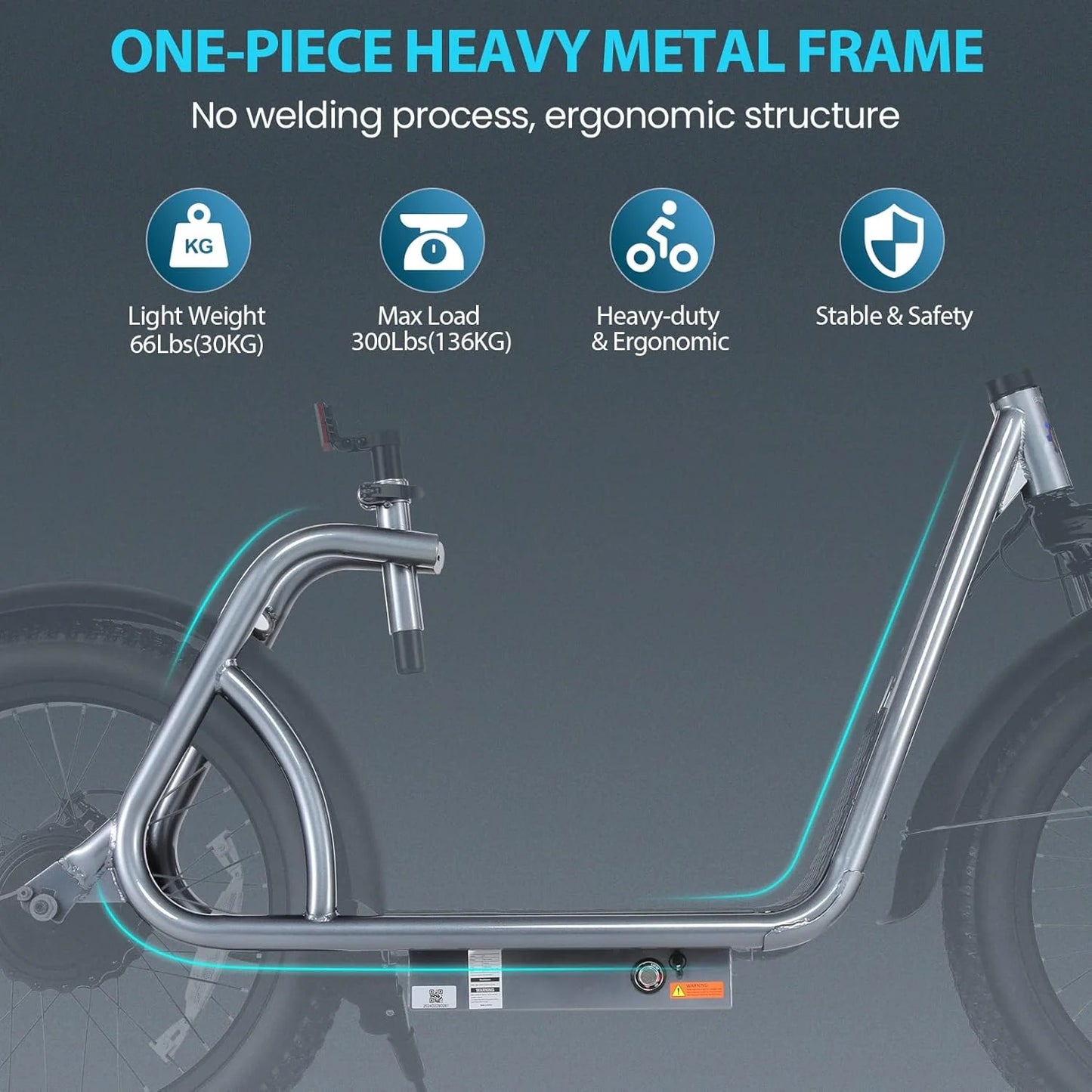 Caroma Peak 800W Foldable Adult Electric Scooter with 20-inch Wide Tires, 48V Battery, Basket, and Adjustable Seat