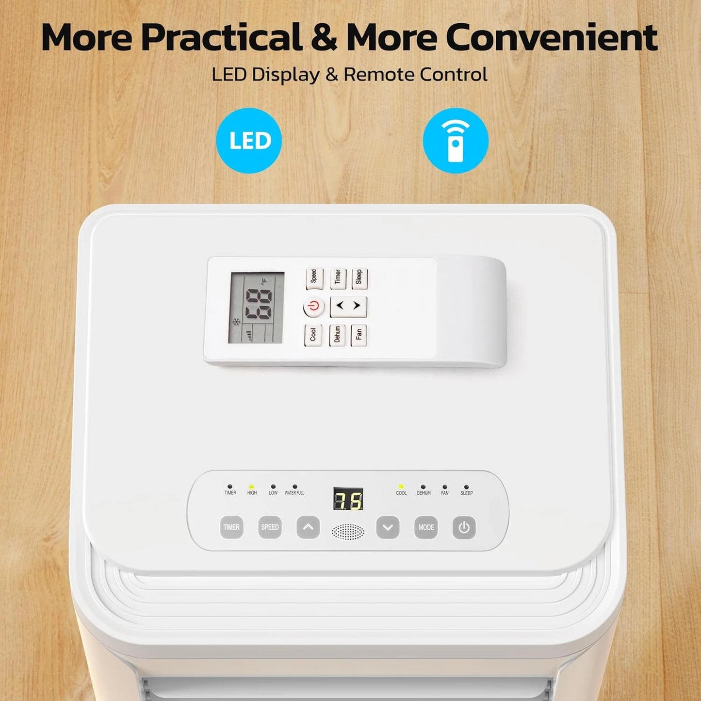 ZAFRO 8,000 BTU Portable Air Conditioners, 4 Modes Portable AC Unit with Fast Cooling/Energy Efficient/Remote/24Hrs Timer for Bedroom/Dorms/Indoor Rooms, White