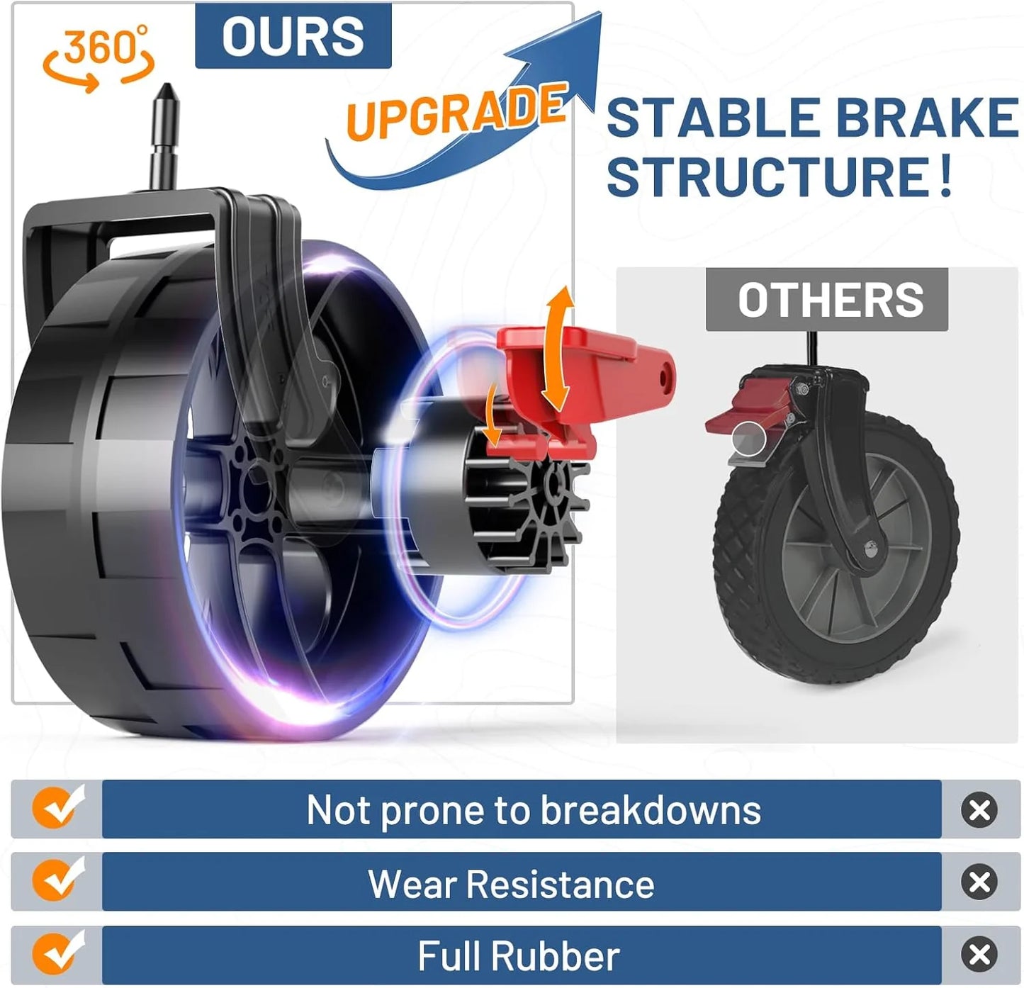 400L Large Capacity Folding Double Decker Cart with Brakes, 54 Inch Extra Long Extended Cart, 450 Pounds Heavy Duty Folding Cart