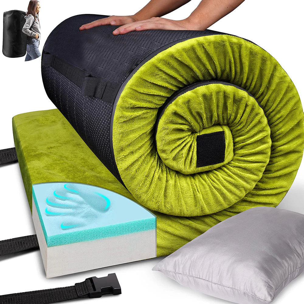 Thick Memory Foam Camping Mattress Sleeping Pad [Car/Cot]
