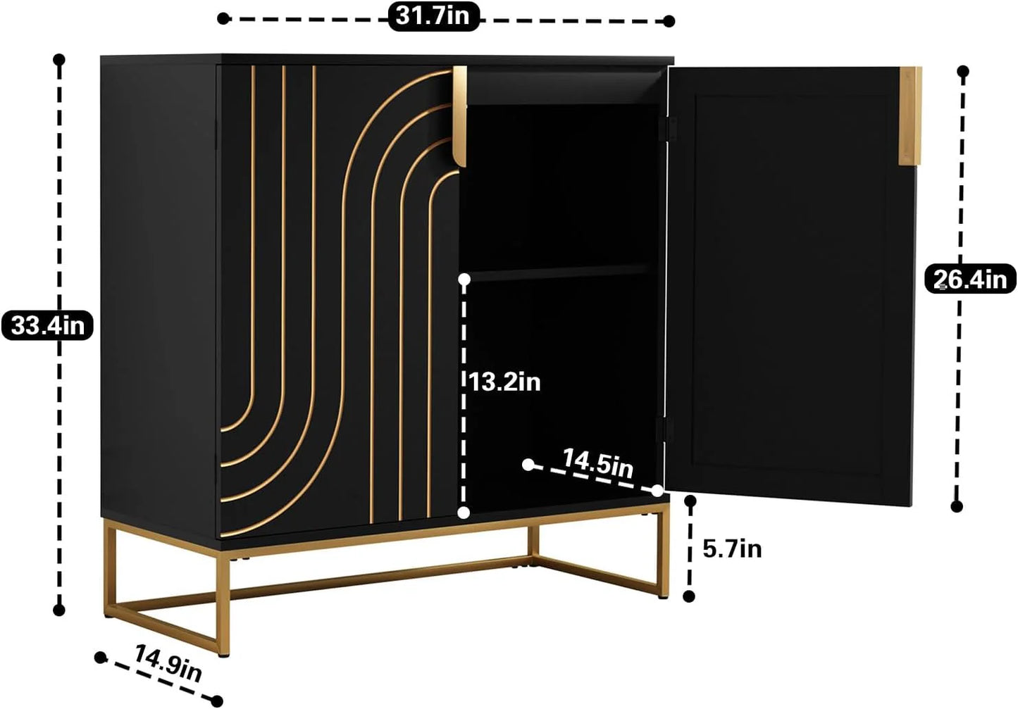 Accent Wood Grain Cabinet with 2 Doors