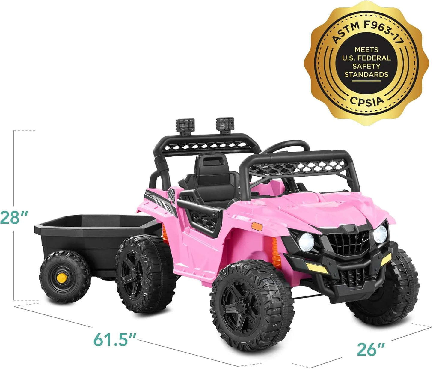 Children's black UTV electric children's car