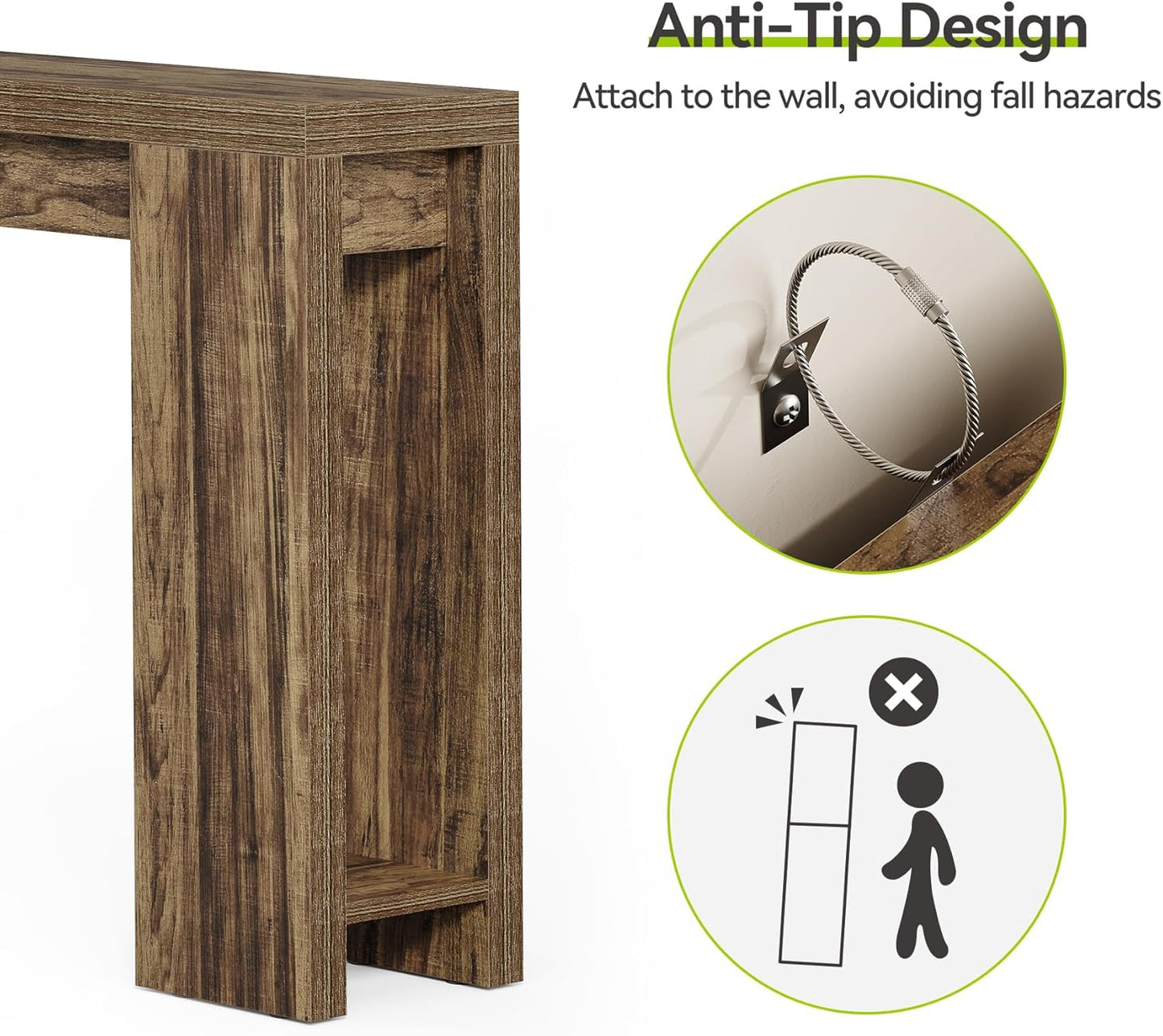 70.9-Inch Long Console Table Narrow Sofa Table Behind The Couch