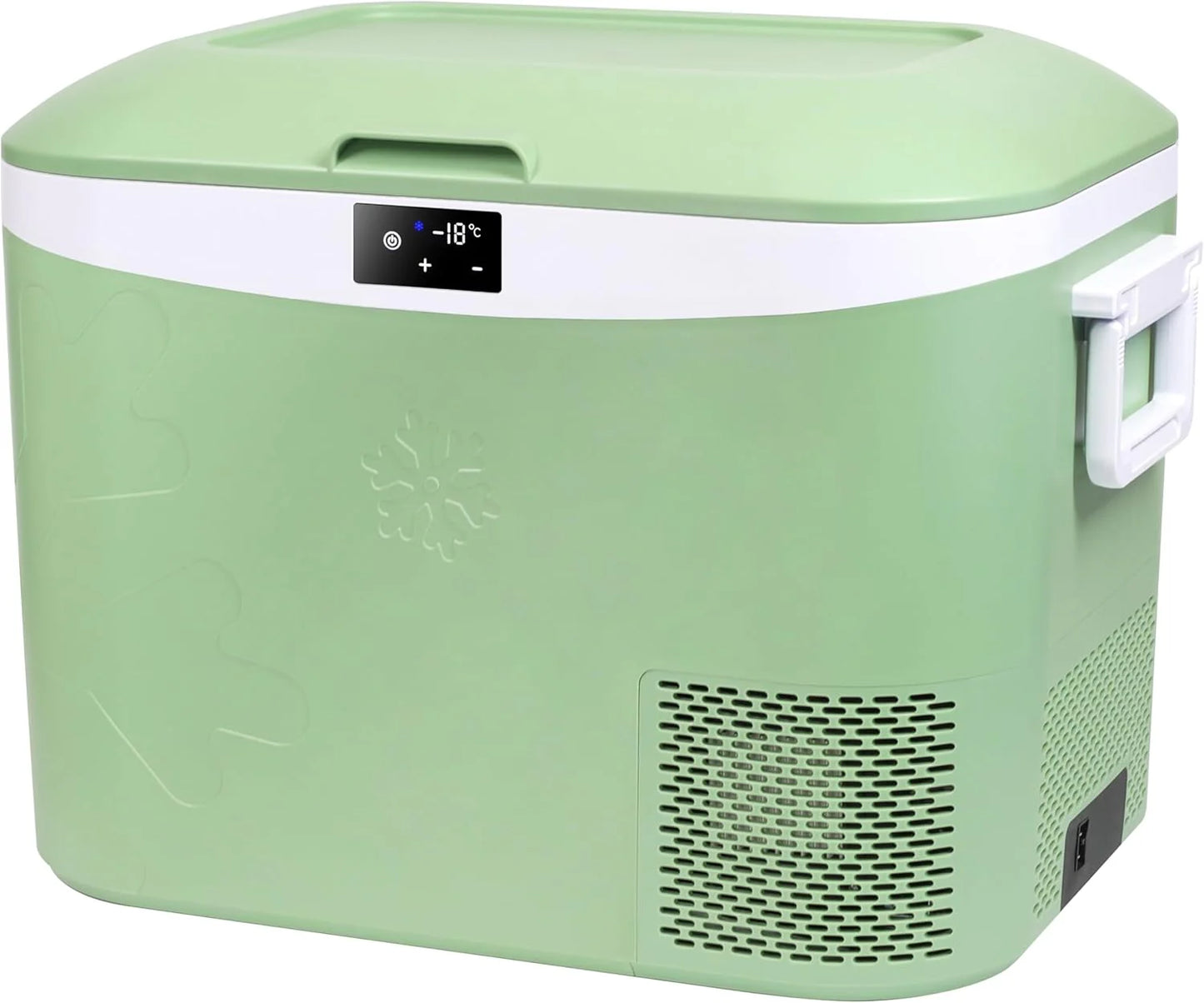 Car Fridge Portable 12 Volt Refrigerator 23 Quart (22 Liter) Freezer Compressor Cooler 12V/24V DC 110～240 V AC for Outdoor, Camping, Travel, Home Use -18℃~+15℃ (Green)
