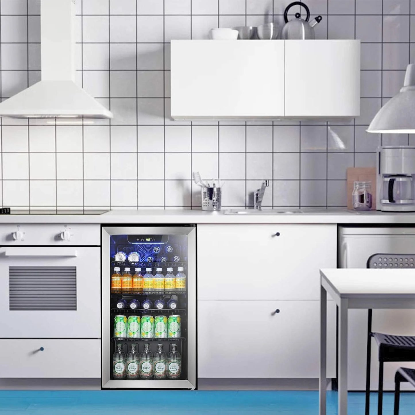 Antarctic Star Beverage Refrigerator Cooler 68 Can, Mini Fridge with Glass Door for Beer Drinks Wine,Freestanding Small Fridge with Electronic Temperature Control for Home and Bar,1.7 cu.ft