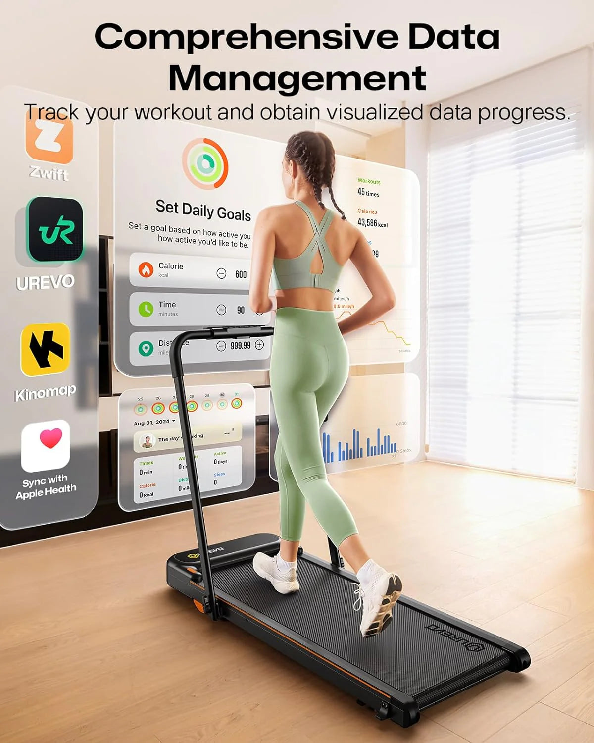 Urevo Strol 2E Smart 2-in-2 Folding Treadmill Dual LED Display