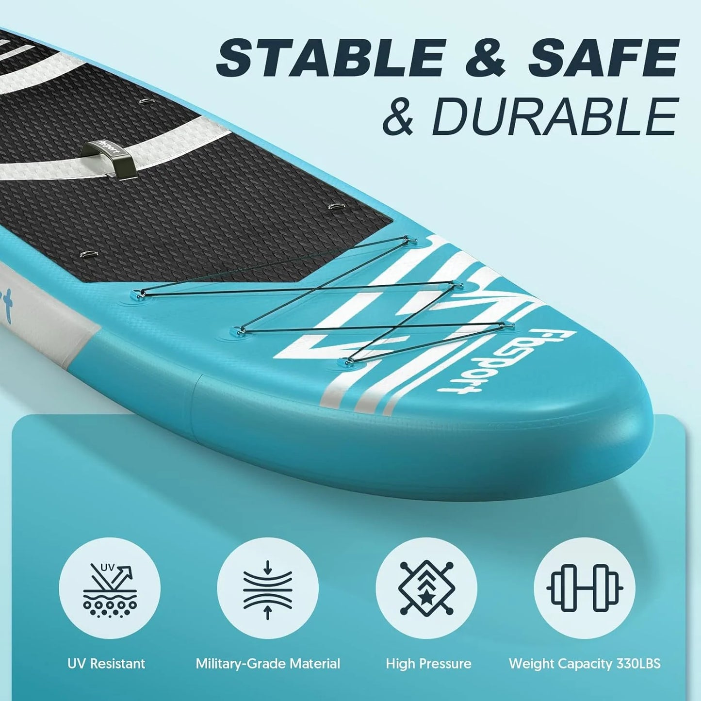 FBSPORT 11' Premium Stand Up Paddle Board, Yoga Board with Durable SUP Accessories & Carry Bag | Wide Stance, Surf Control, Non-Slip Deck, Leash, Paddle and Pump for Youth & Adult