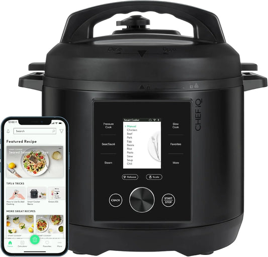 CHEF iQ Smart Pressure Cooker with WiFi and Built-in Scale - Easy-to-use 10-in-1 Multi-Cooker Rice Cooker, Slow Cooker, Instant Meal for Foodies